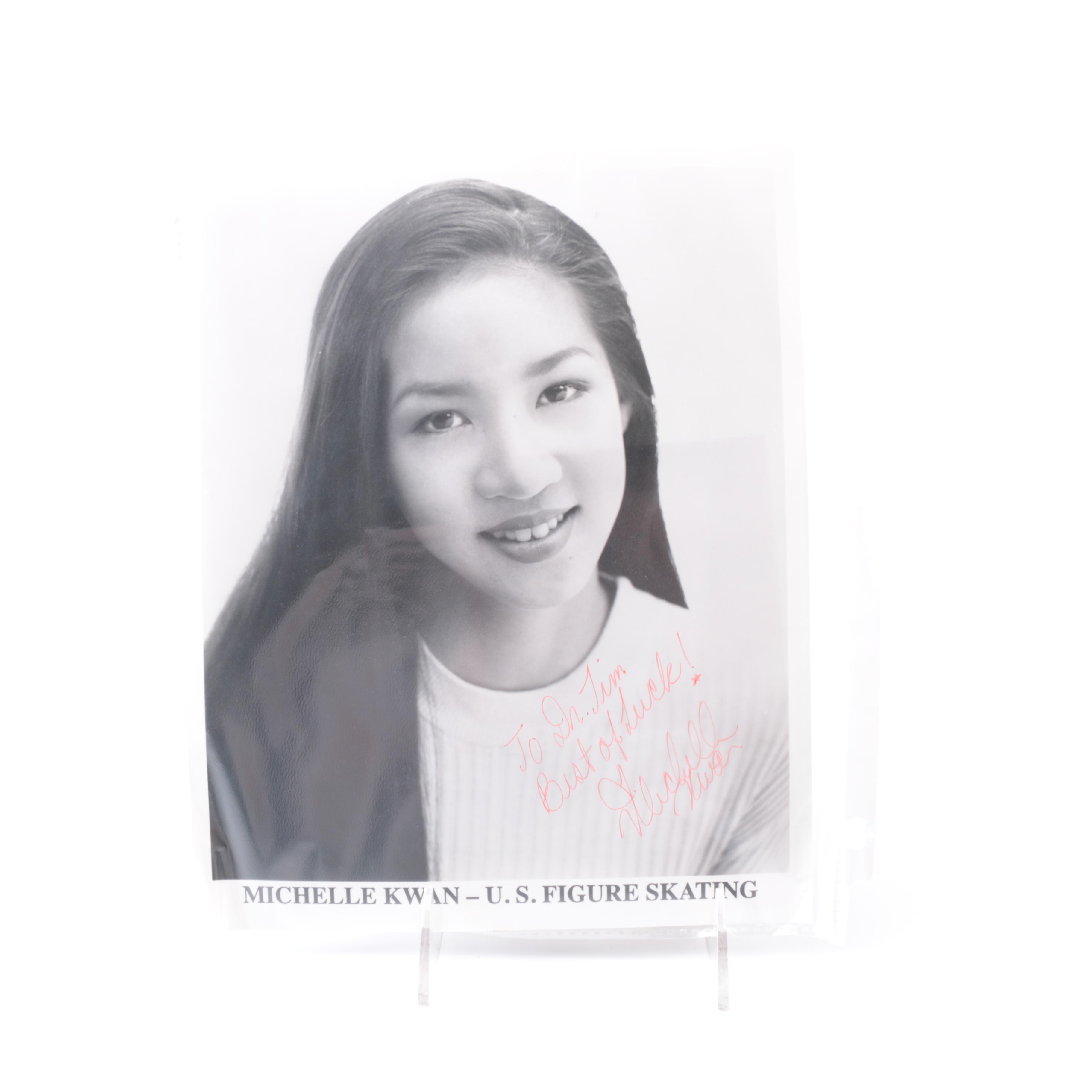 Autographed "Michelle Kwan" U.S. Figure Skating Photograph