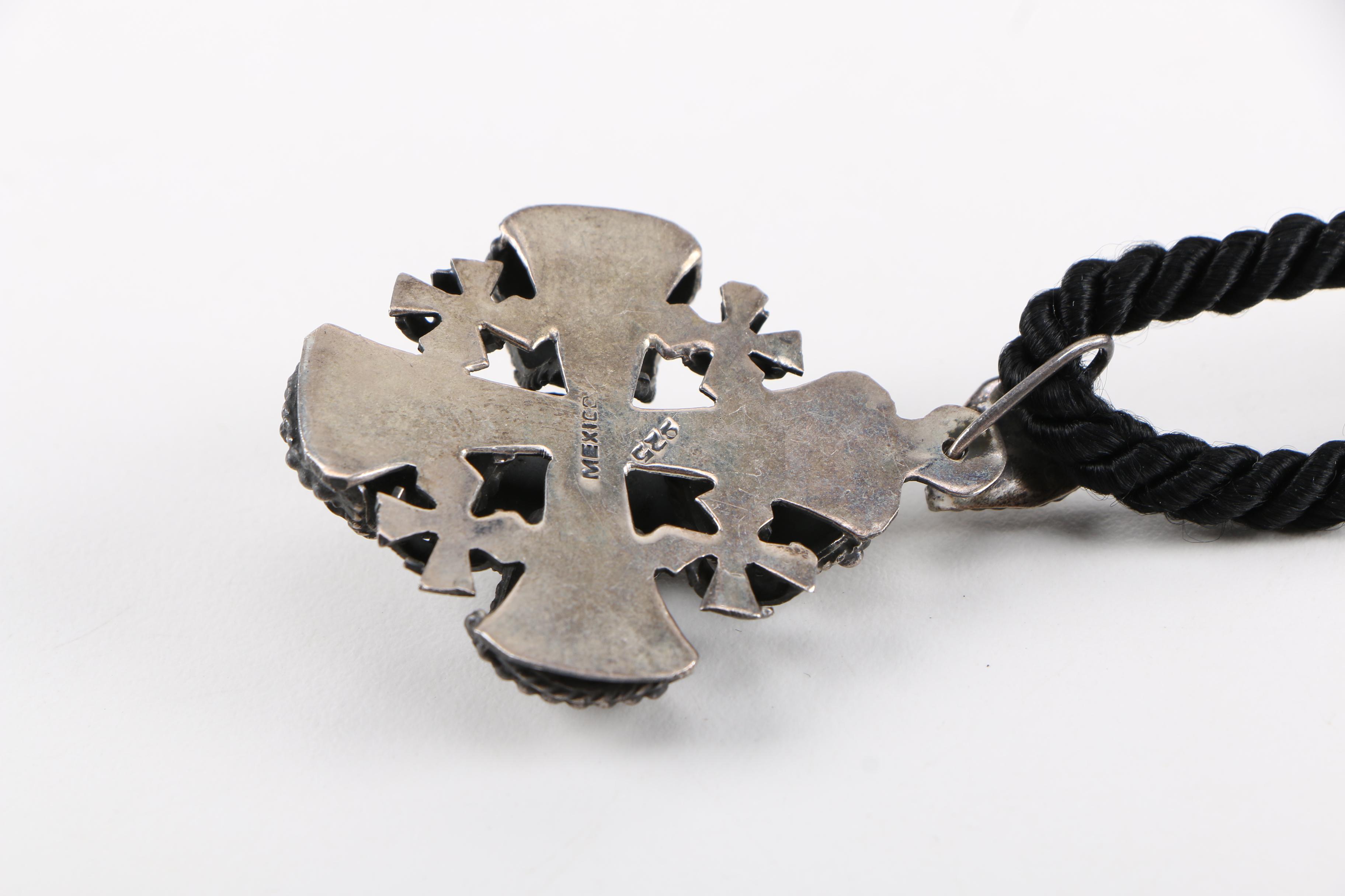 Sterling Silver Demi Parure Pendant Necklace and Dangle Earrings