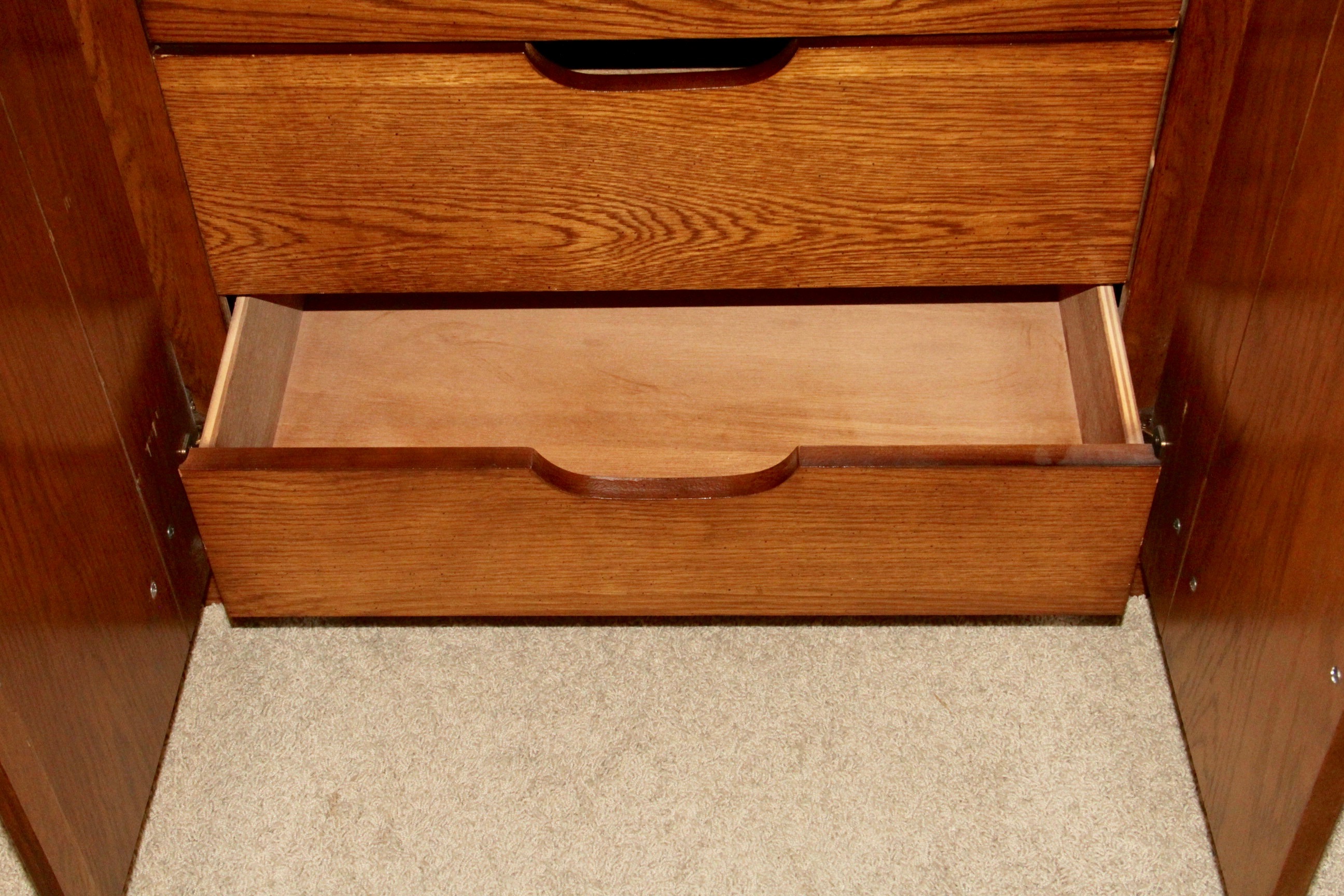 Vintage Campaign Style Oak Dresser With Mirror by Bassett