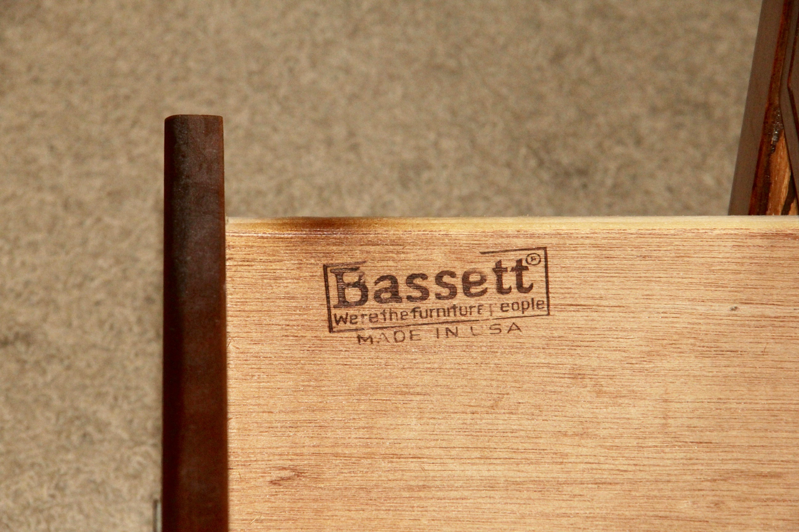 Vintage Campaign Style Oak Dresser With Mirror by Bassett