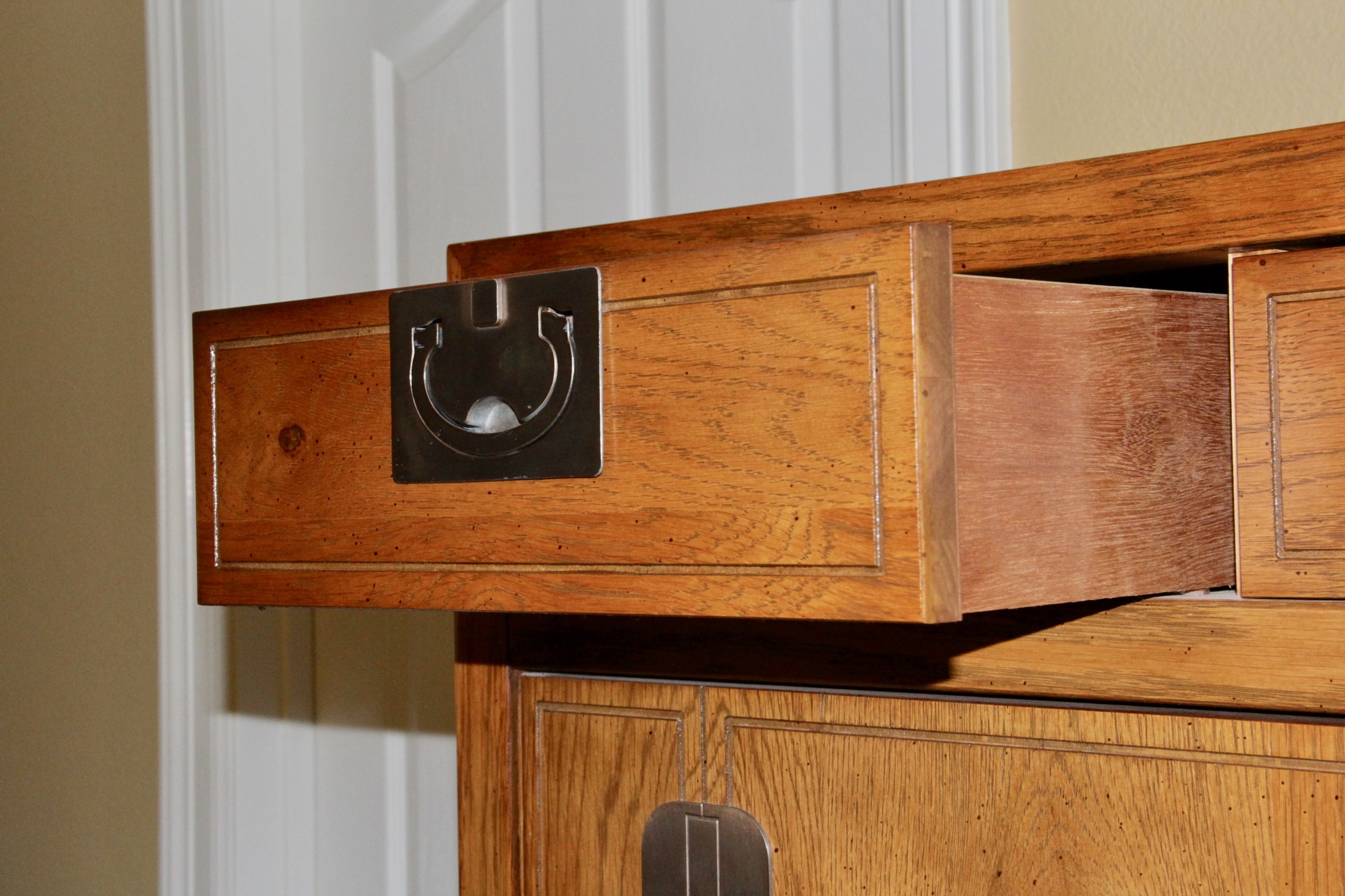 Vintage Campaign Style Oak Dresser by Bassett