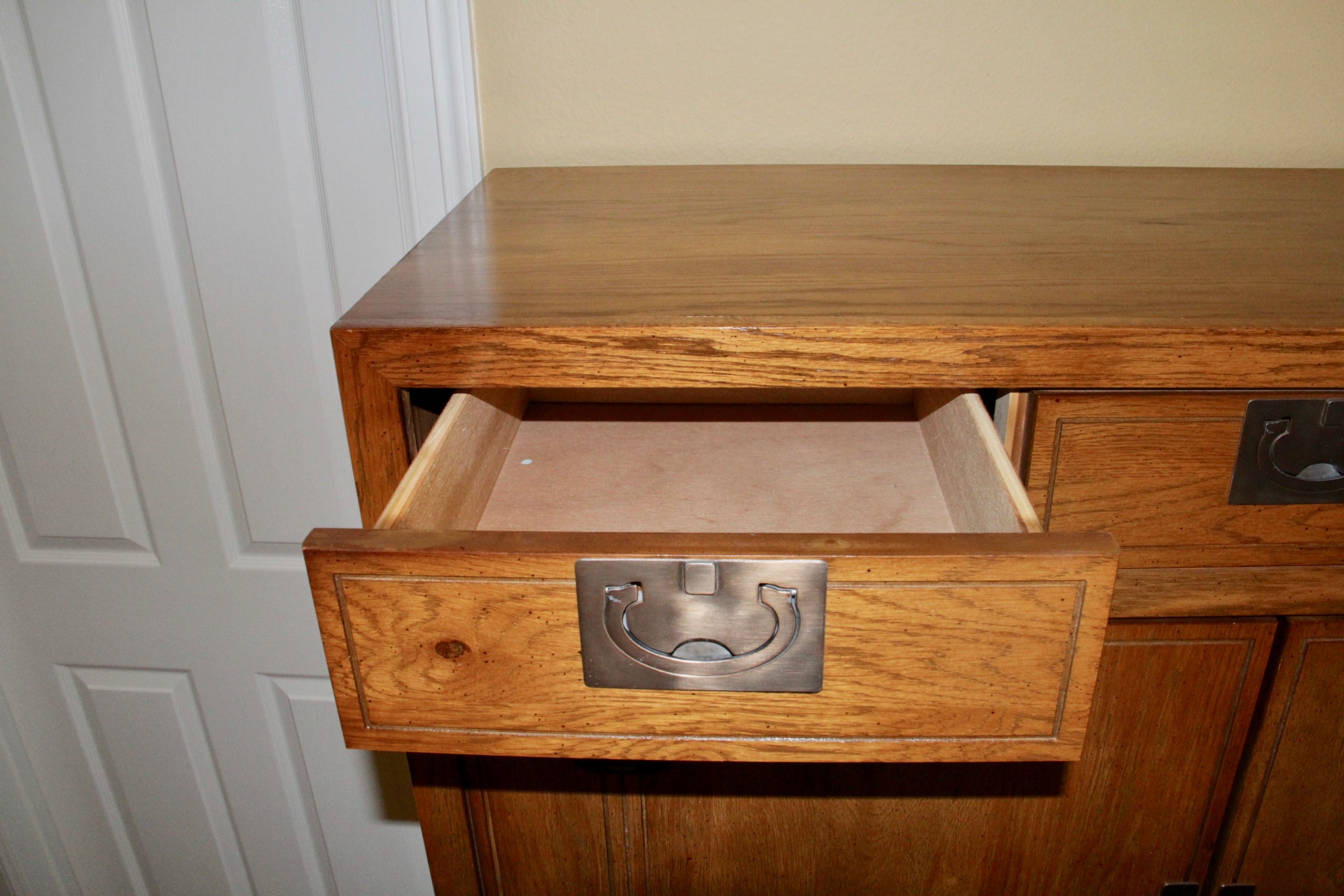 Vintage Campaign Style Oak Dresser by Bassett