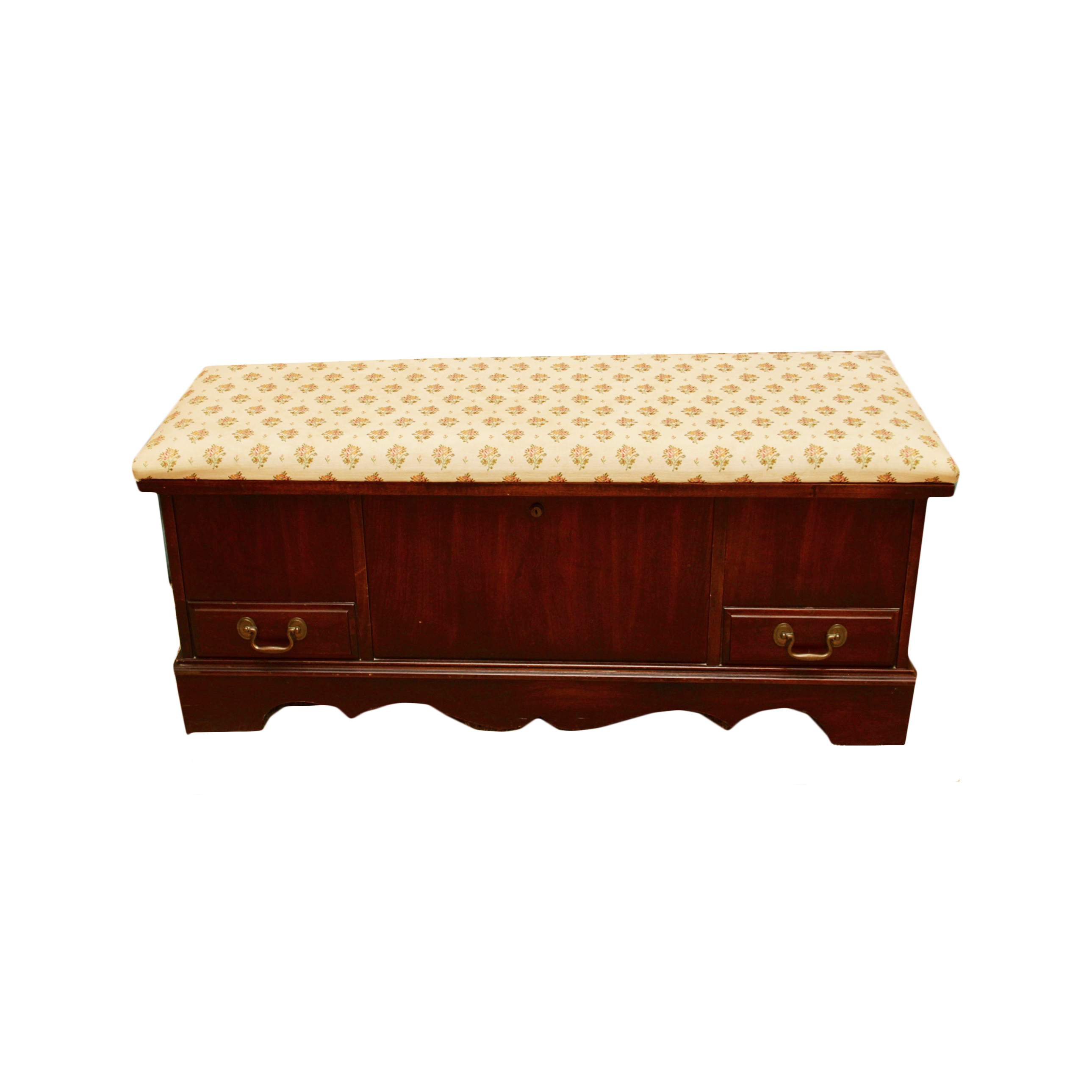 Cedar Lined Hope Chest with Upholstery Covered Top by Lane