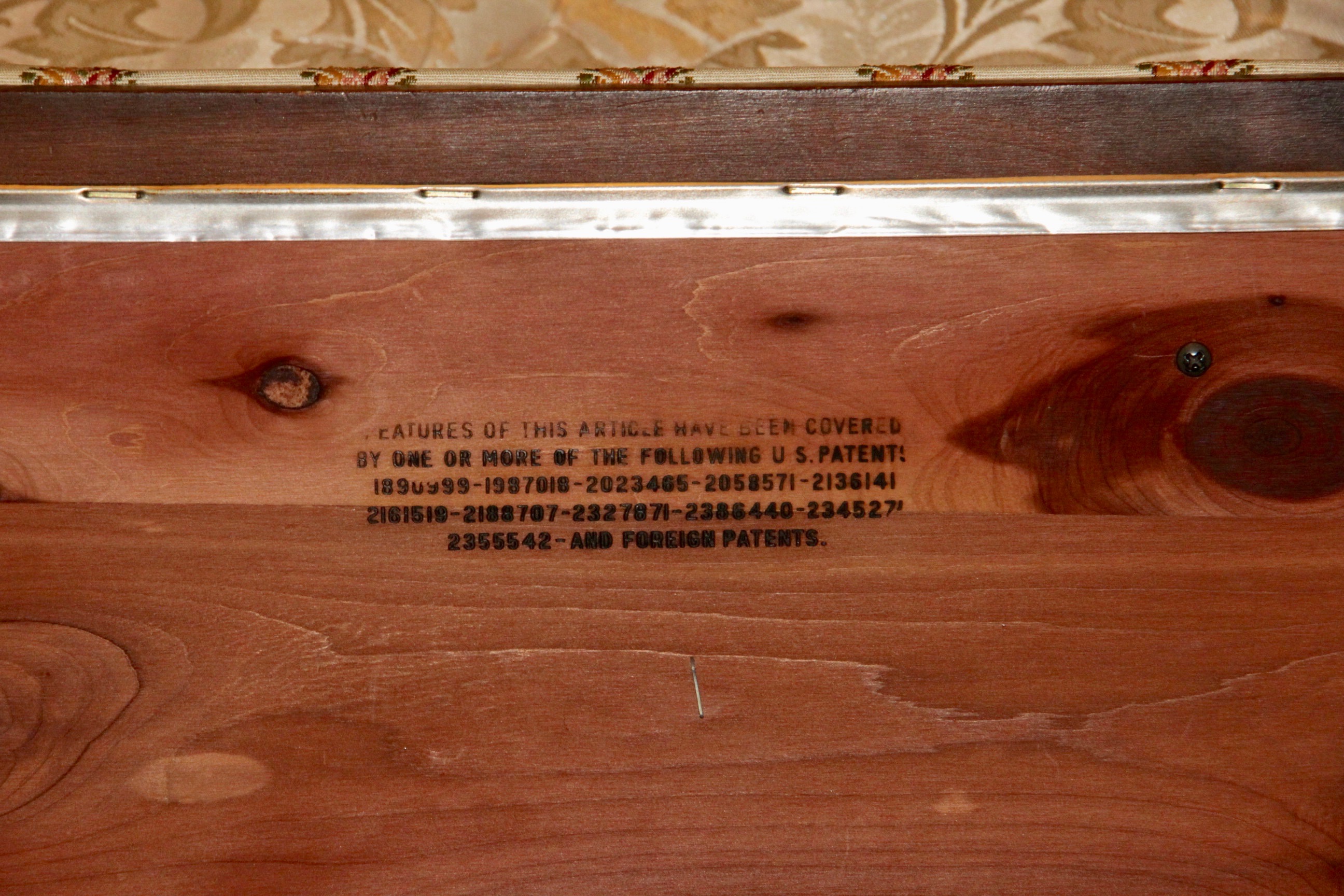 Cedar Lined Hope Chest with Upholstery Covered Top by Lane