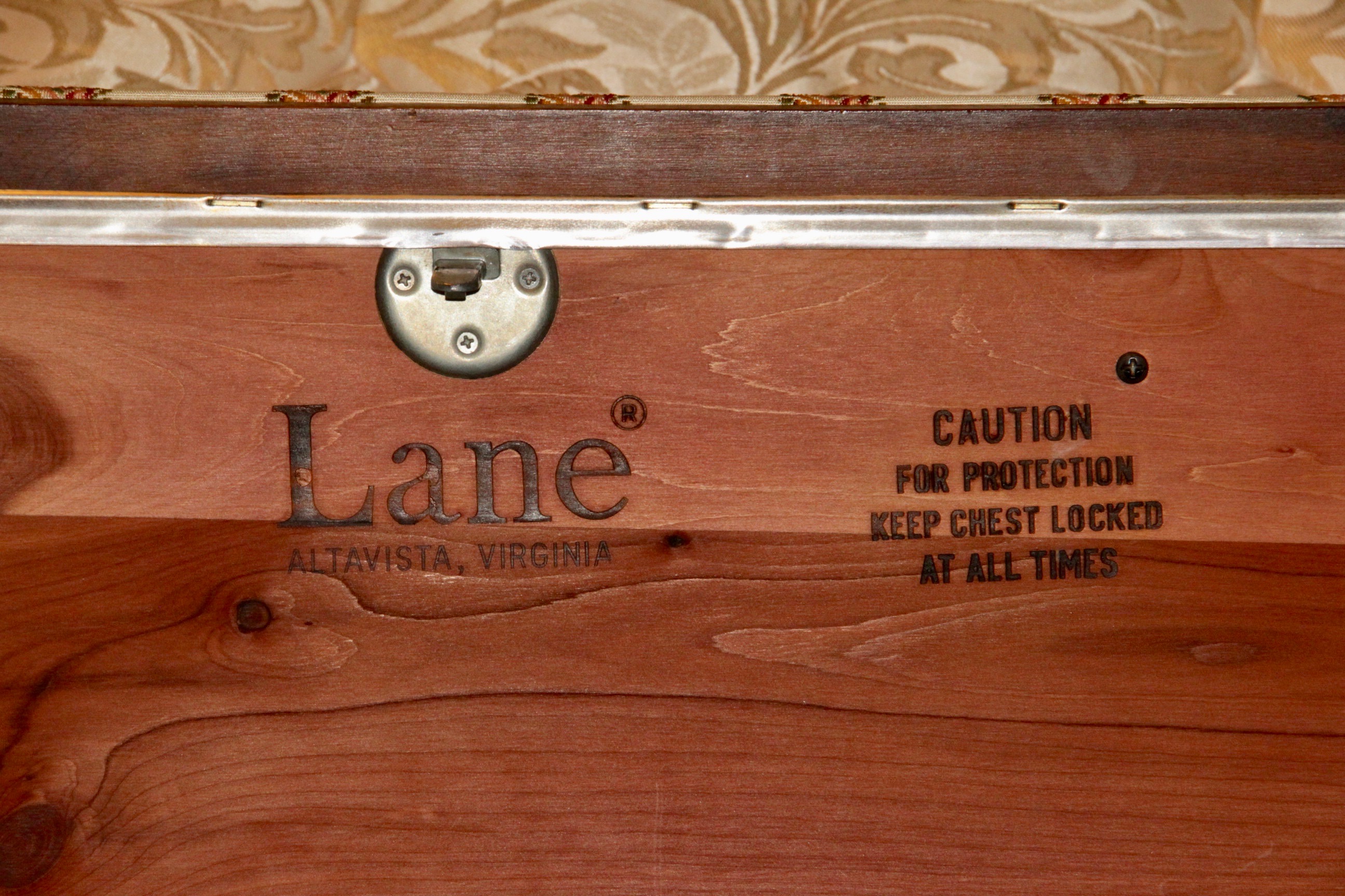 Cedar Lined Hope Chest with Upholstery Covered Top by Lane