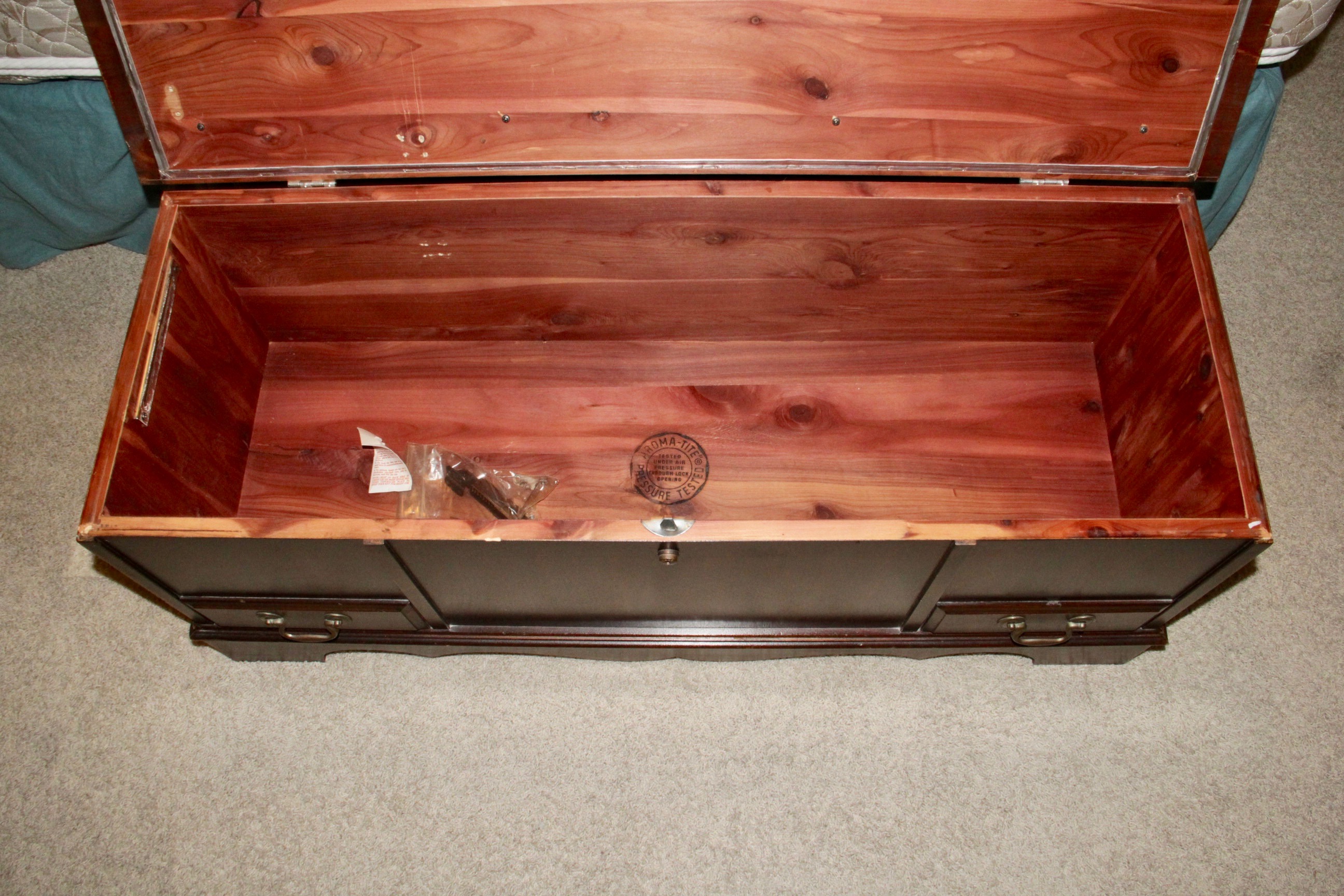 Cedar Lined Hope Chest with Upholstery Covered Top by Lane