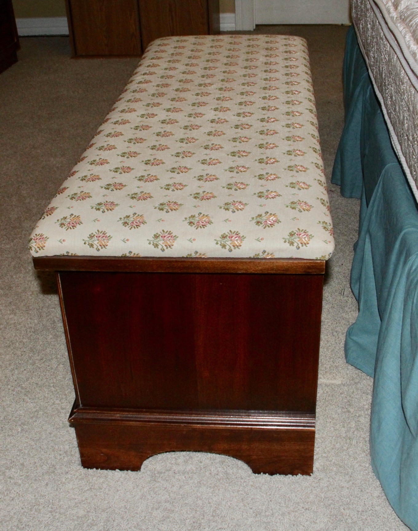 Cedar Lined Hope Chest with Upholstery Covered Top by Lane