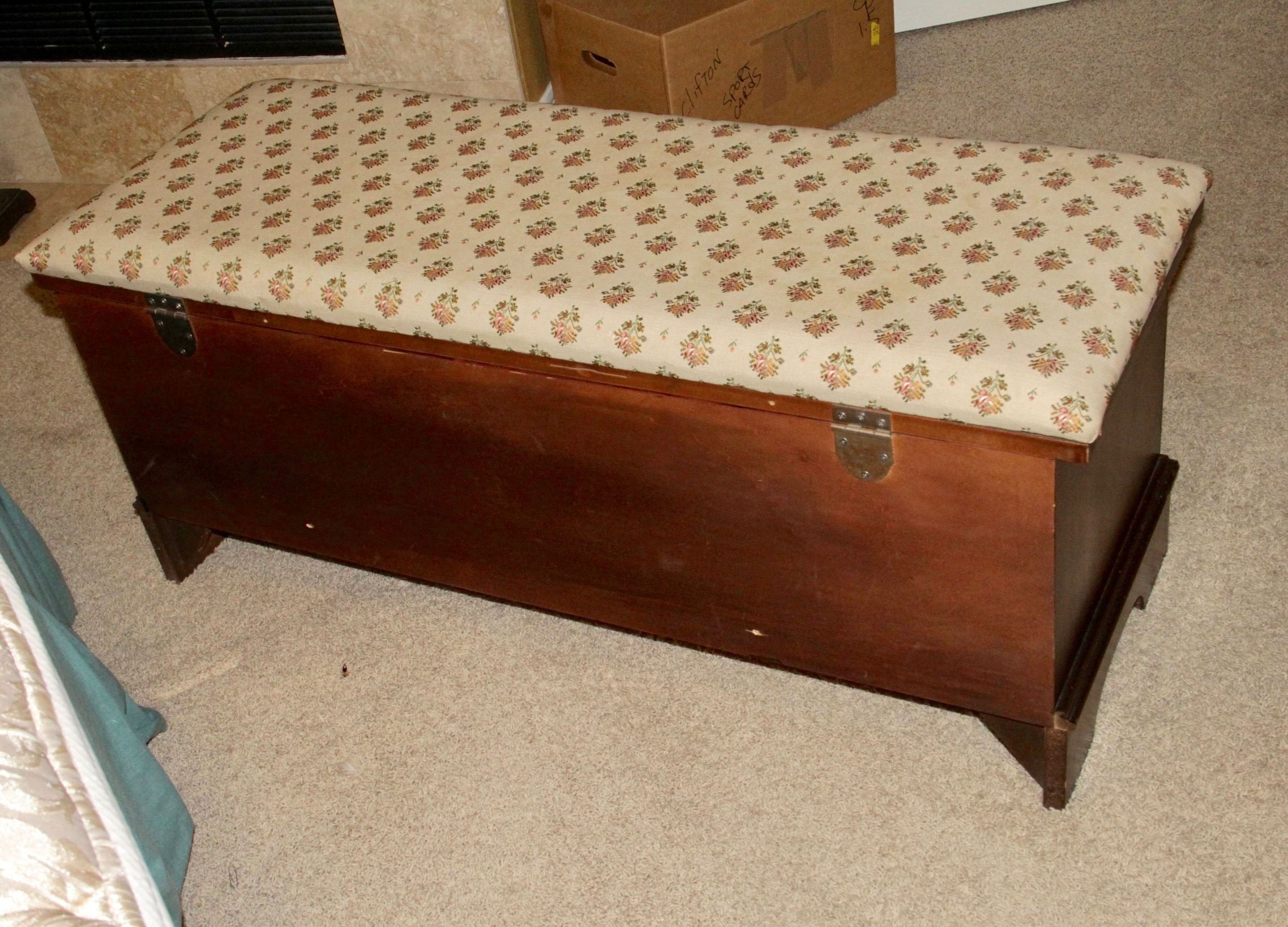 Cedar Lined Hope Chest with Upholstery Covered Top by Lane
