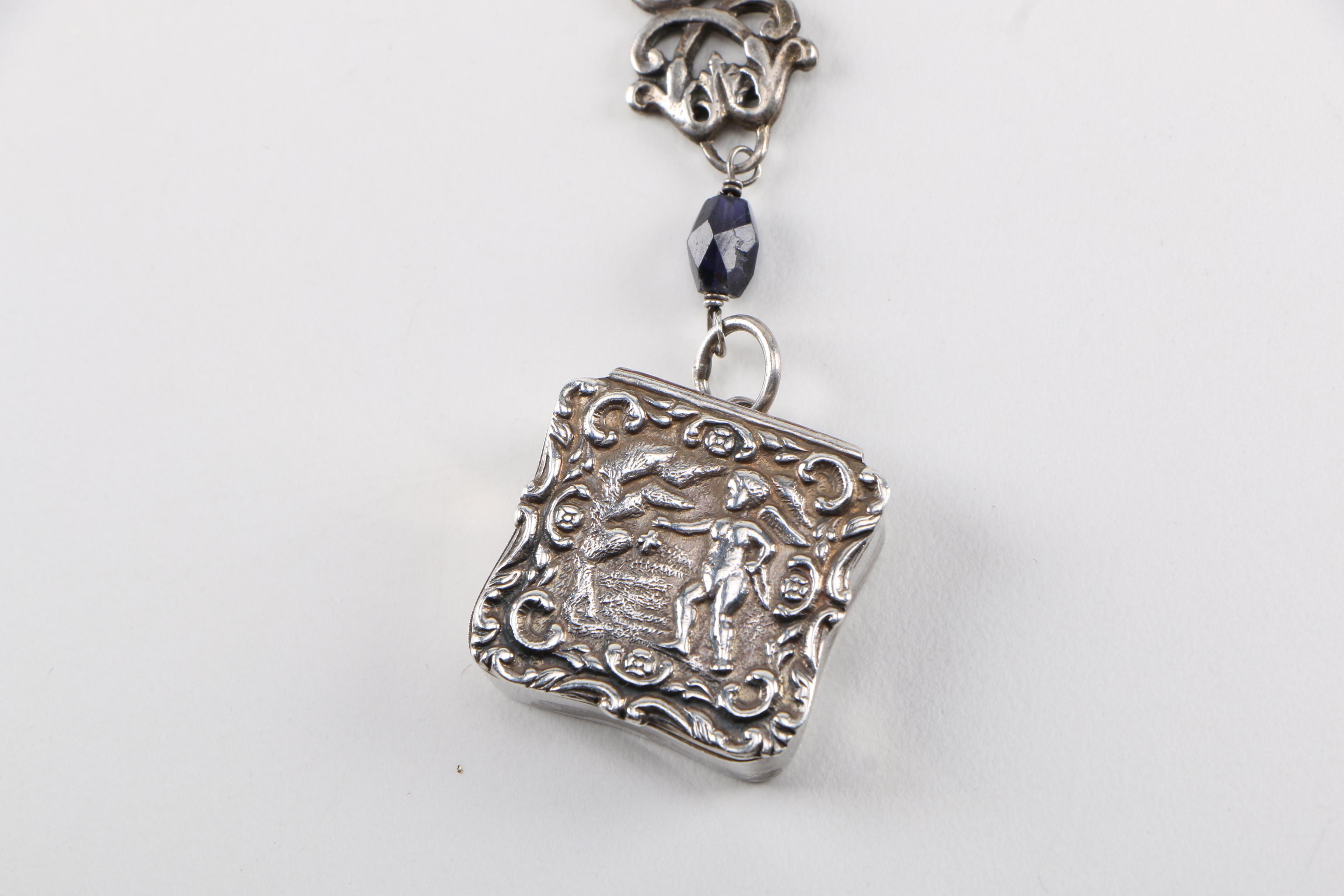 "Love Heals" Necklace with Iolite Stone