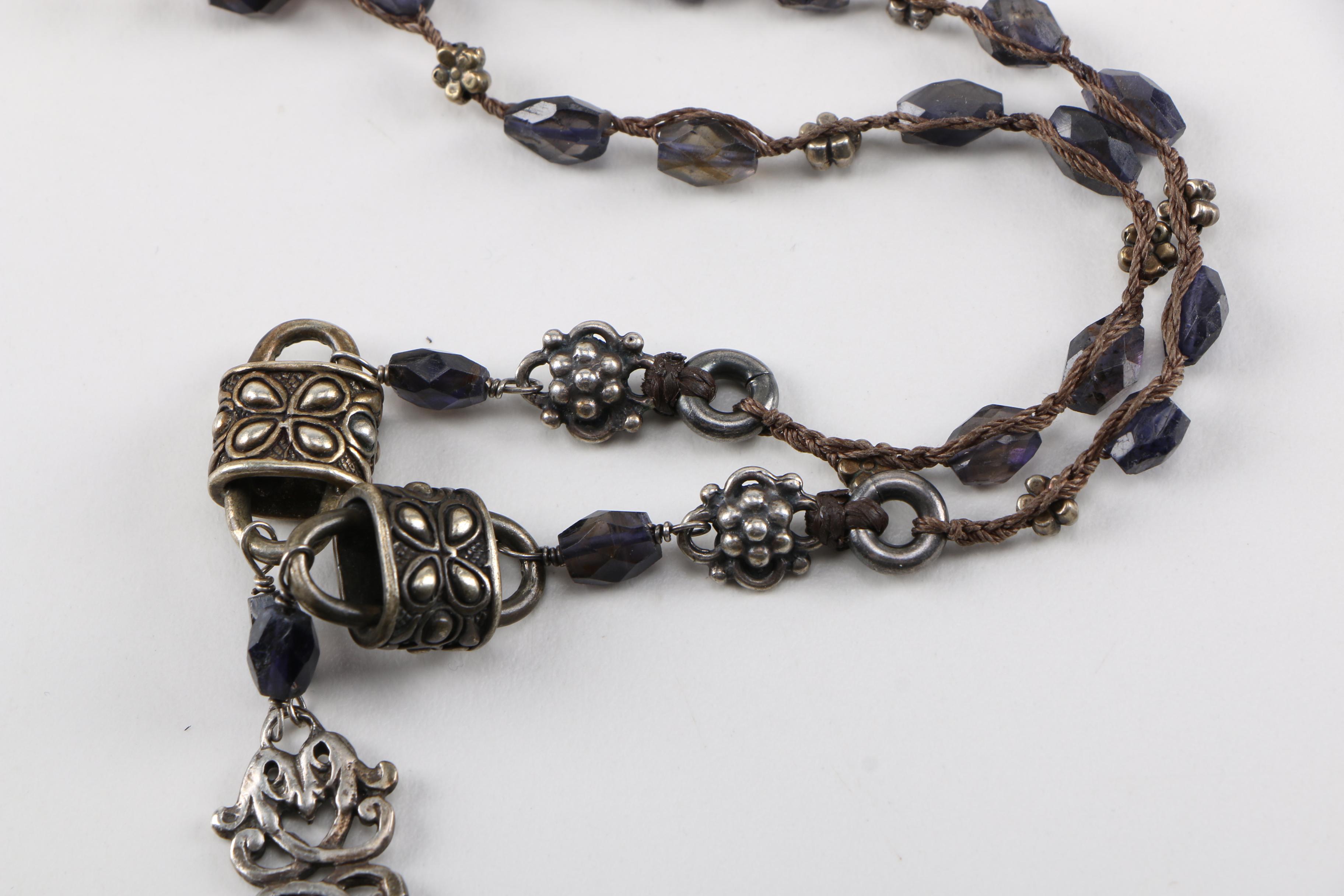 "Love Heals" Necklace with Iolite Stone