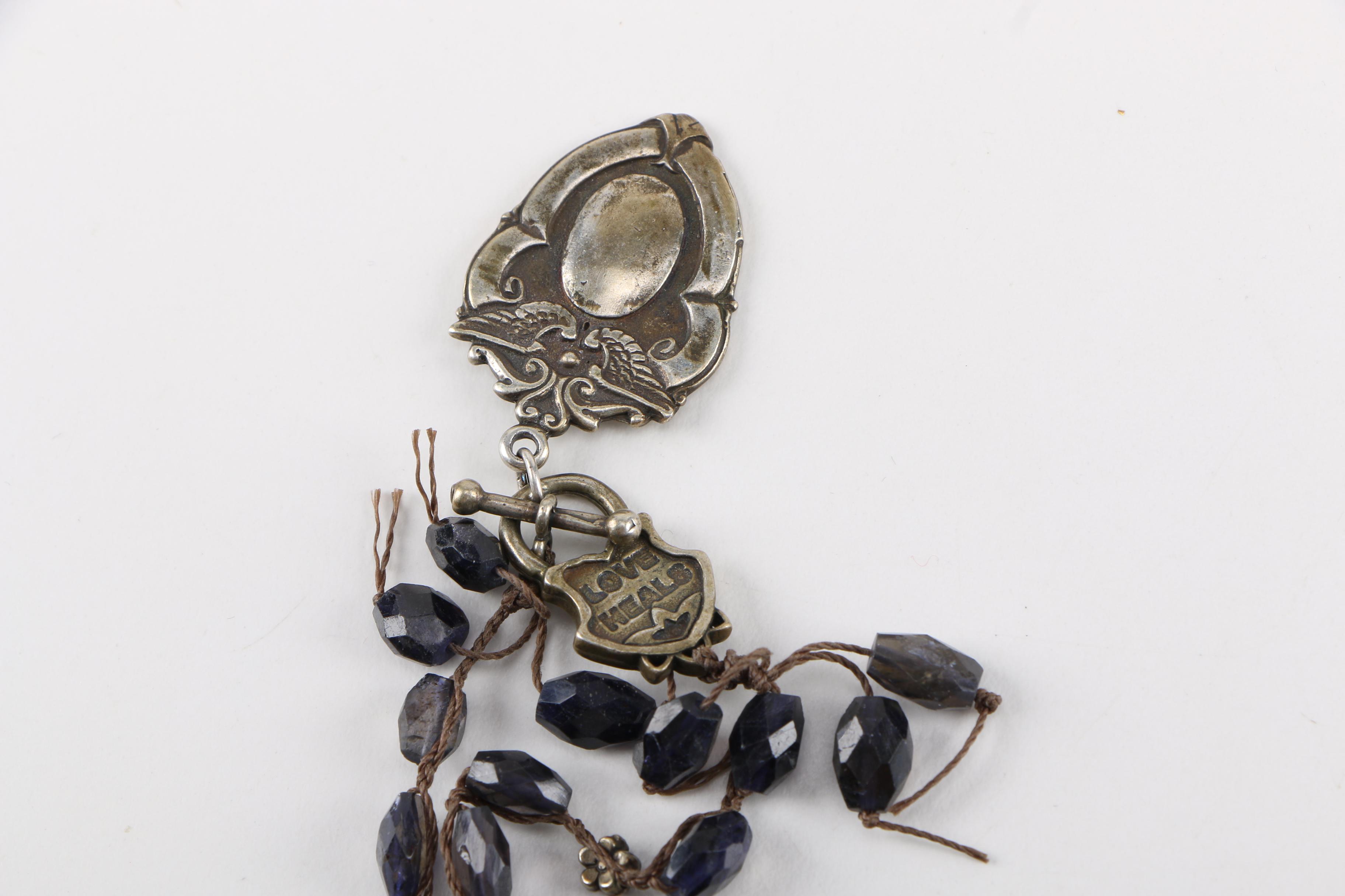 "Love Heals" Necklace with Iolite Stone