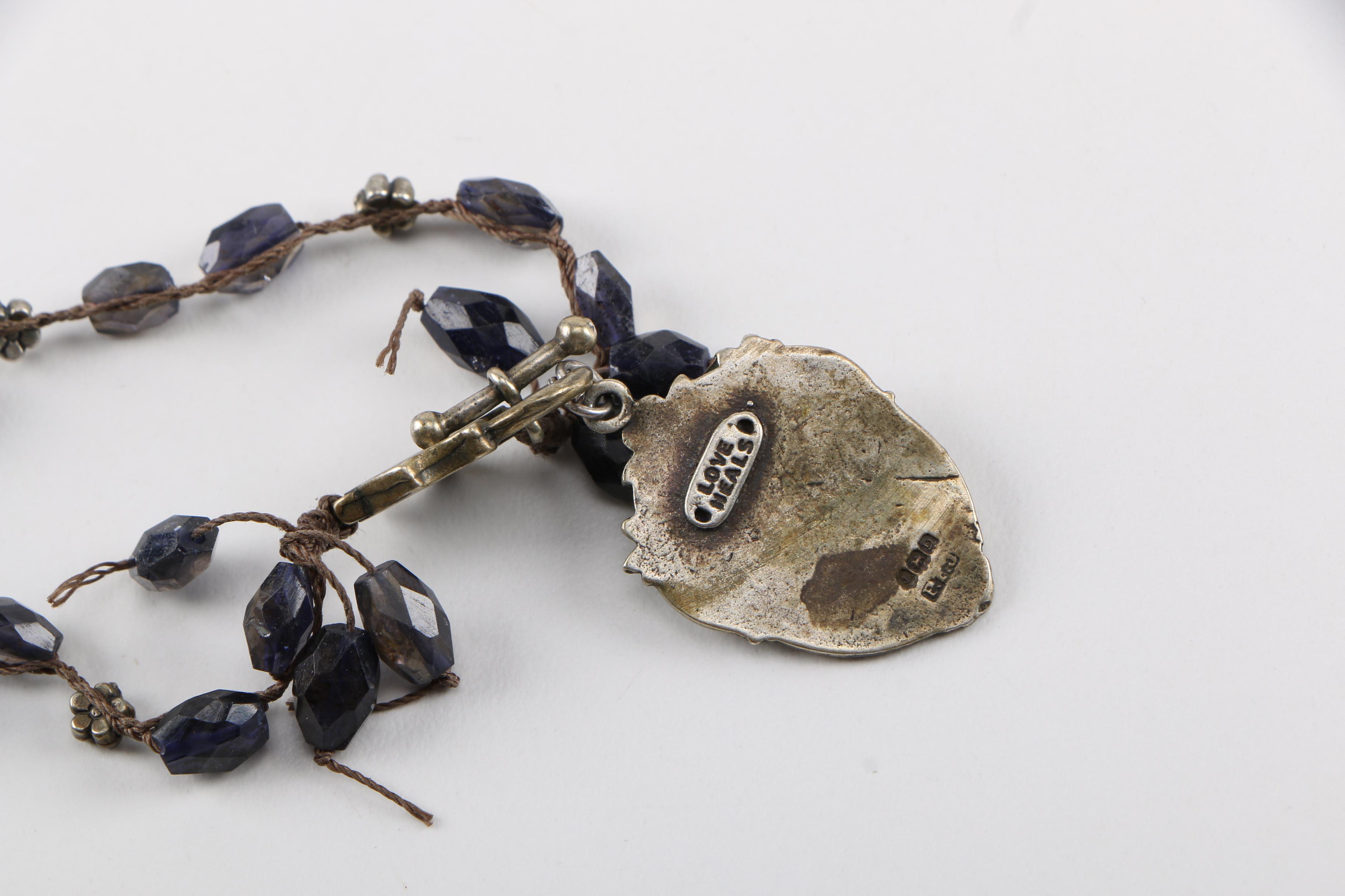 "Love Heals" Necklace with Iolite Stone