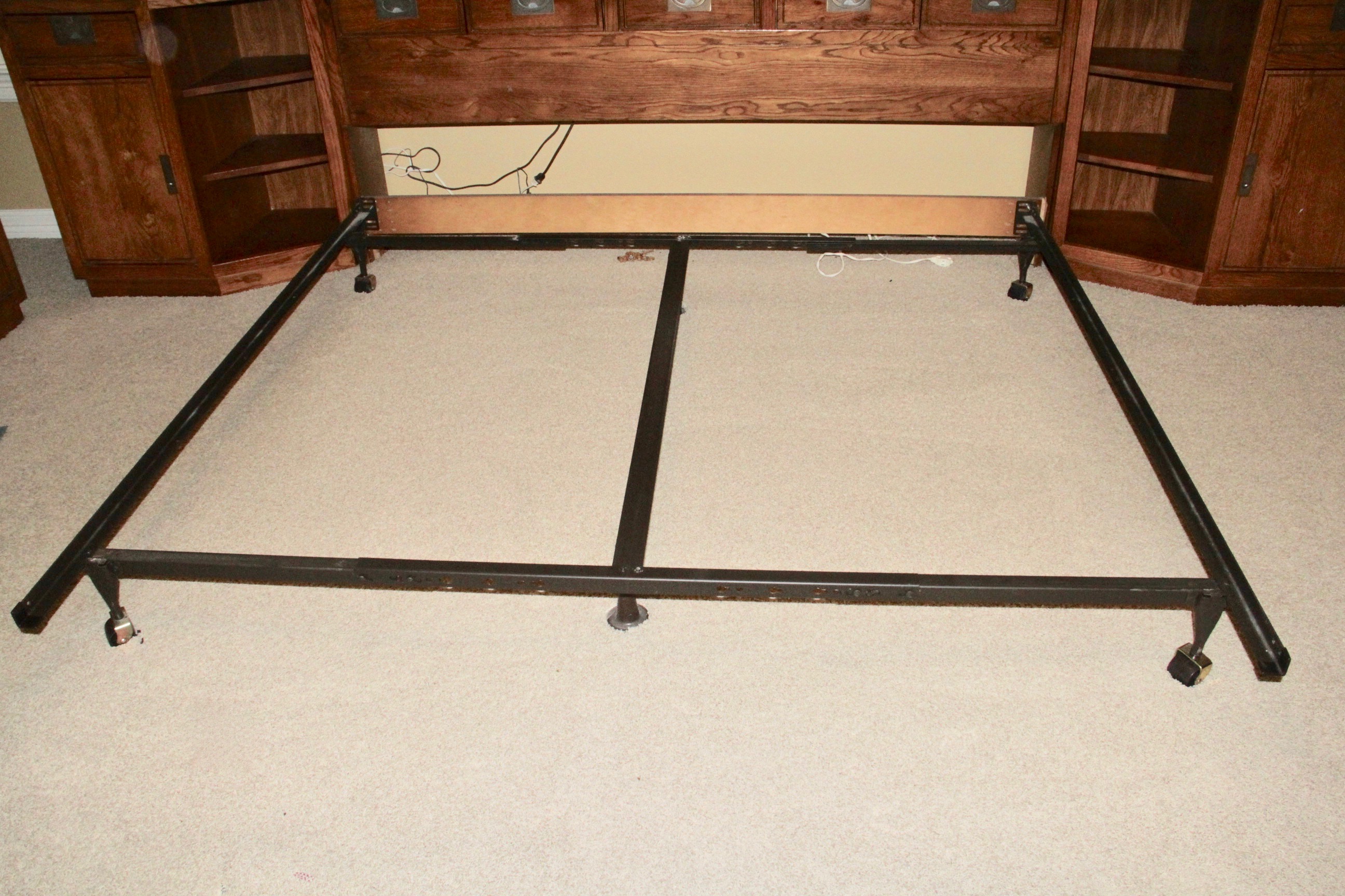 Basset Furniture Campaign Style Headboard/Bed Table Combination