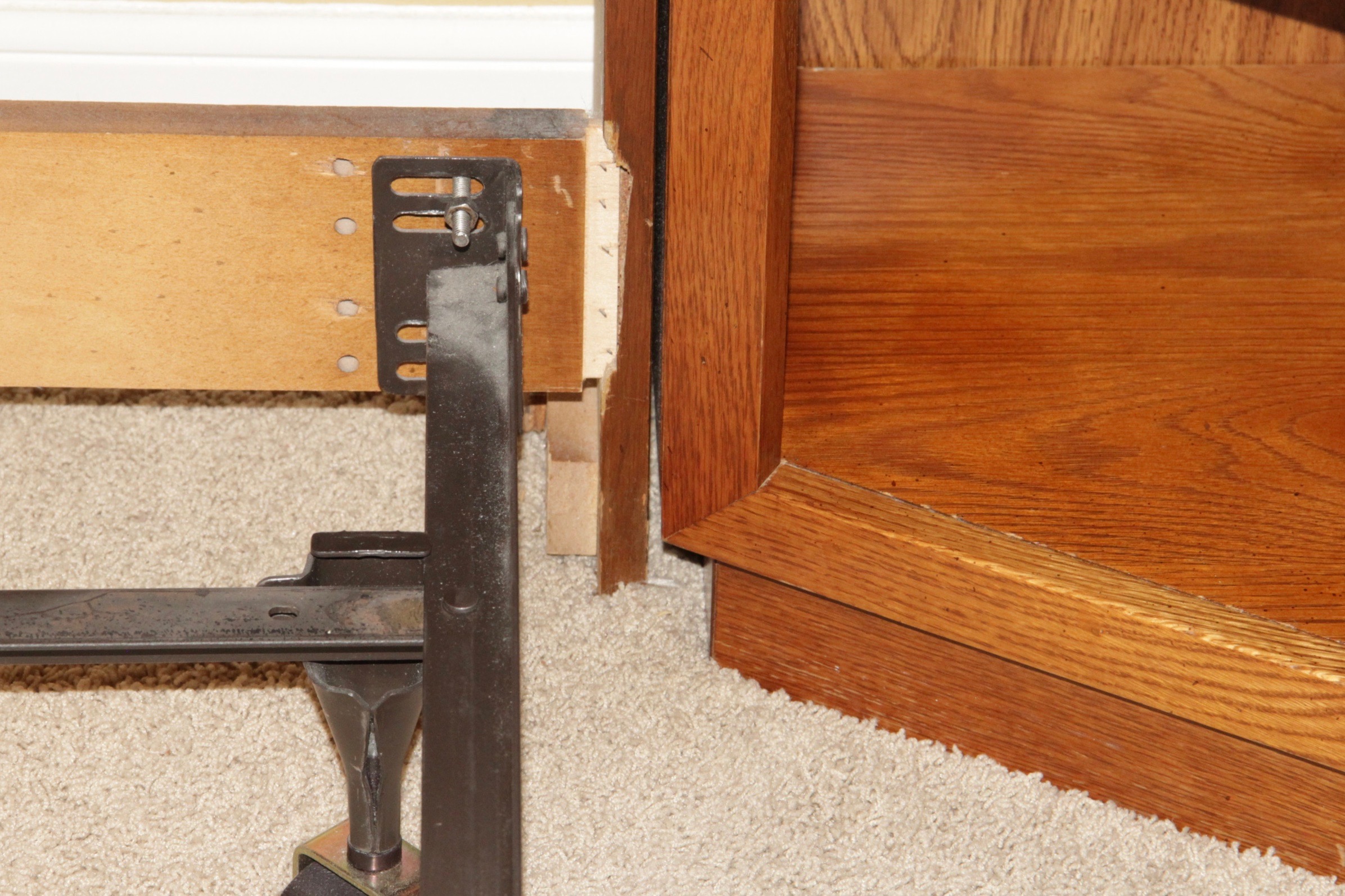 Basset Furniture Campaign Style Headboard/Bed Table Combination