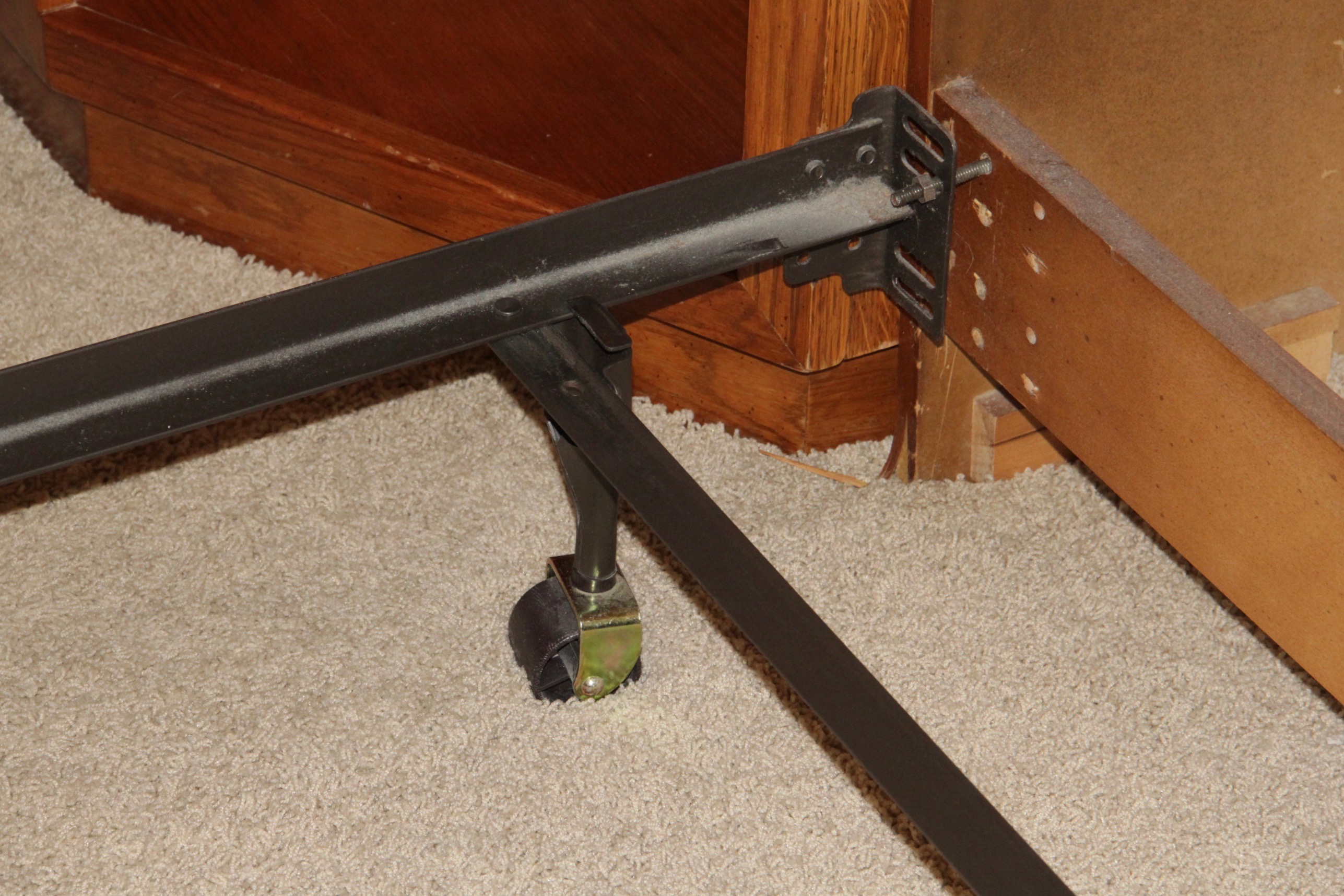 Basset Furniture Campaign Style Headboard/Bed Table Combination