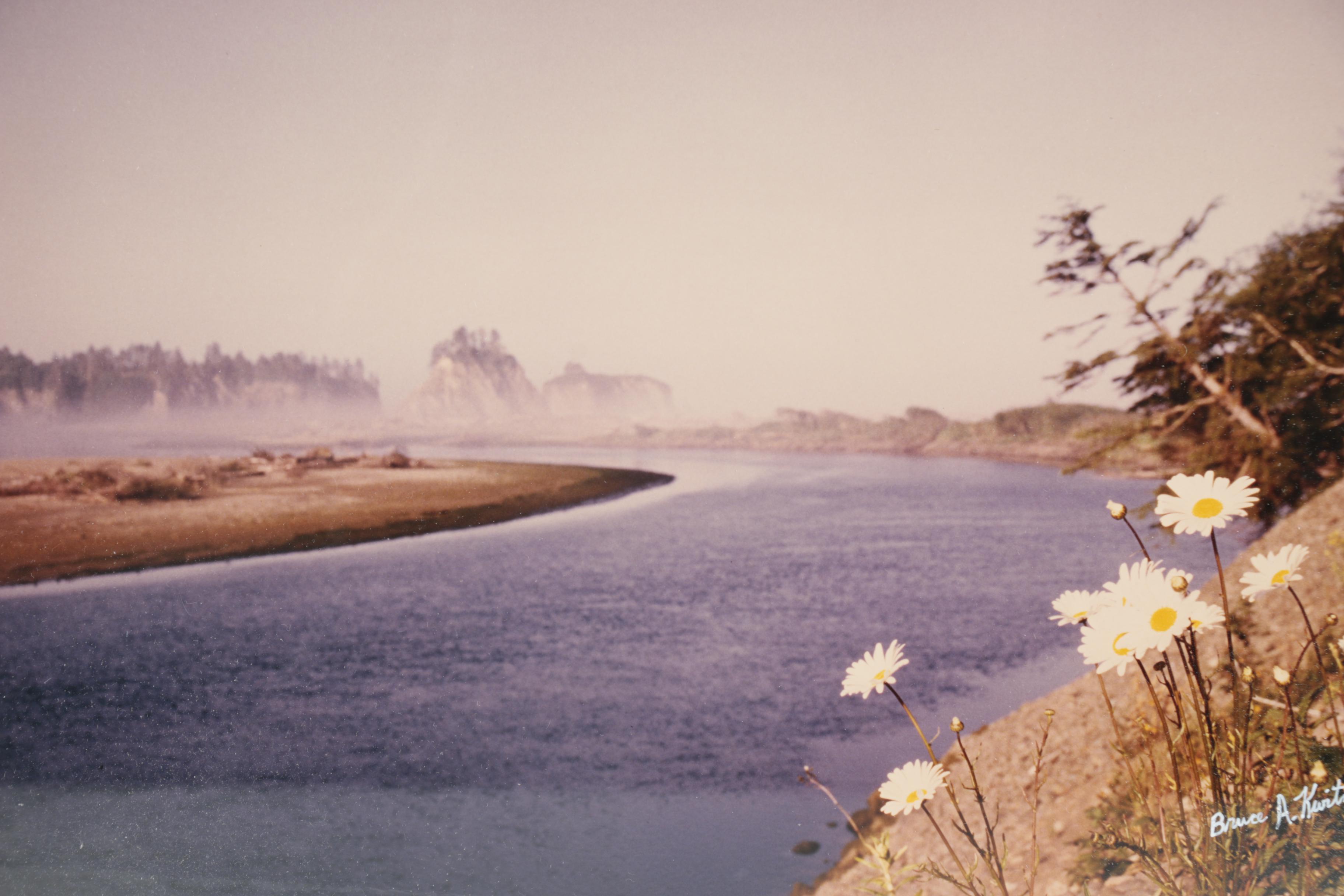 Vintage Bruce A. Kwitny Color Photograph of River Landscape