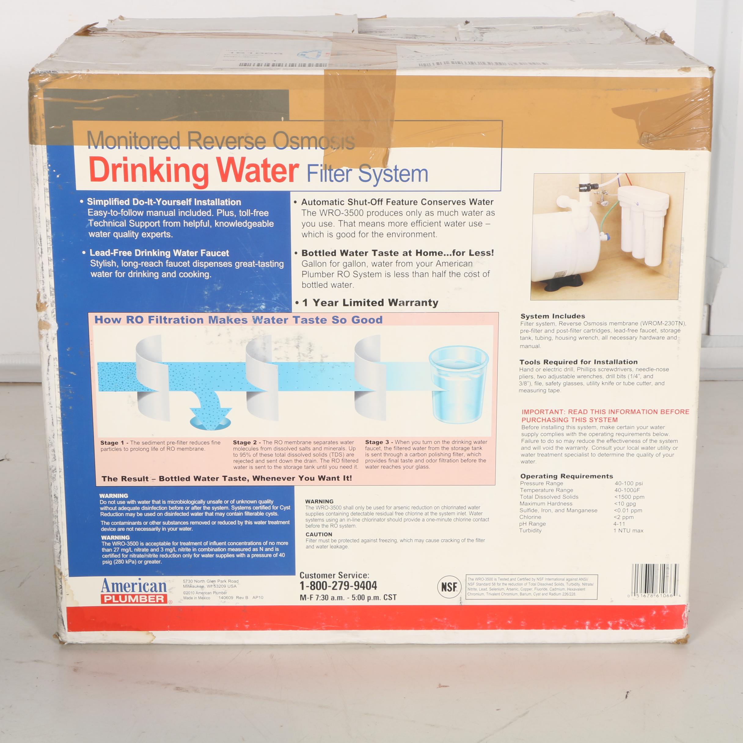 American Plumber Drinking Water Filter System