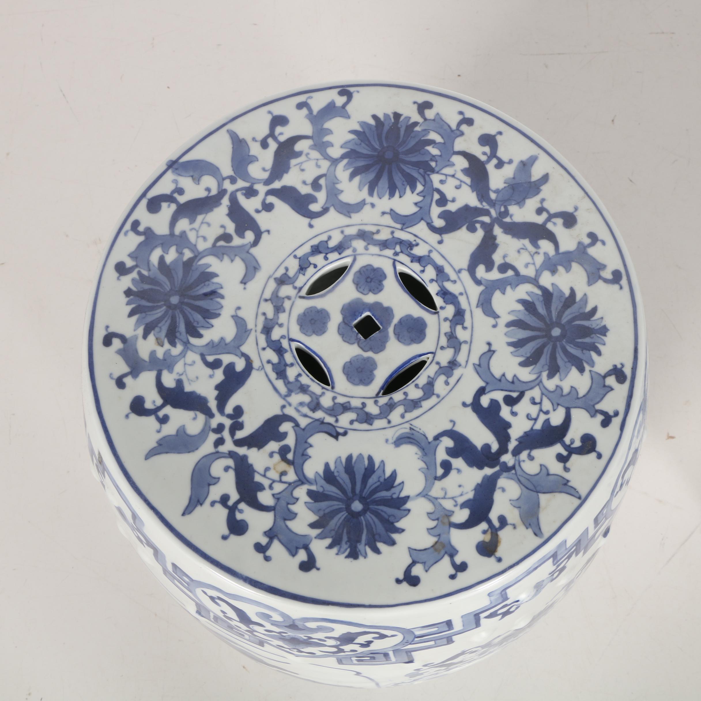 Blue and White Ceramic Plant Stands