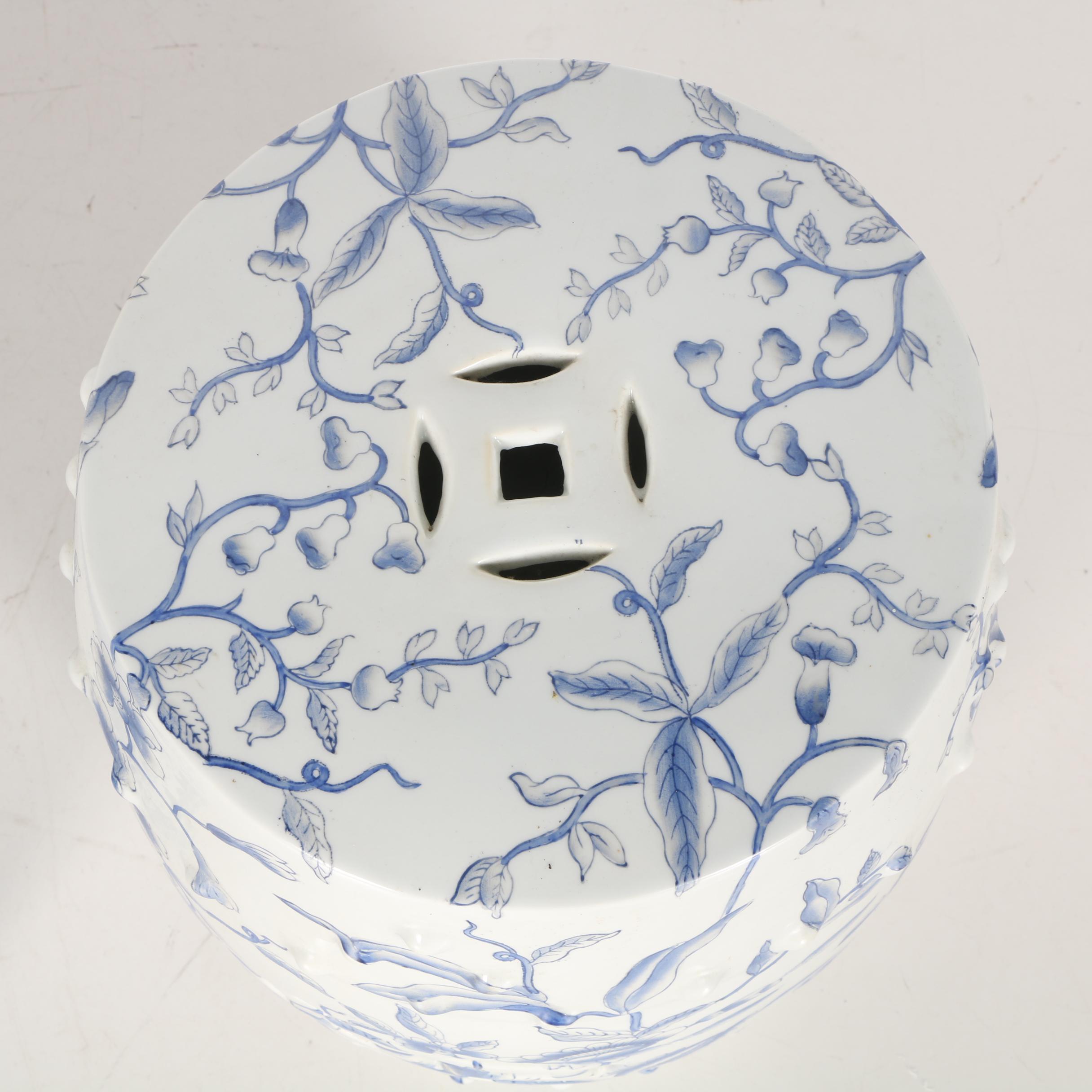 Blue and White Ceramic Plant Stands