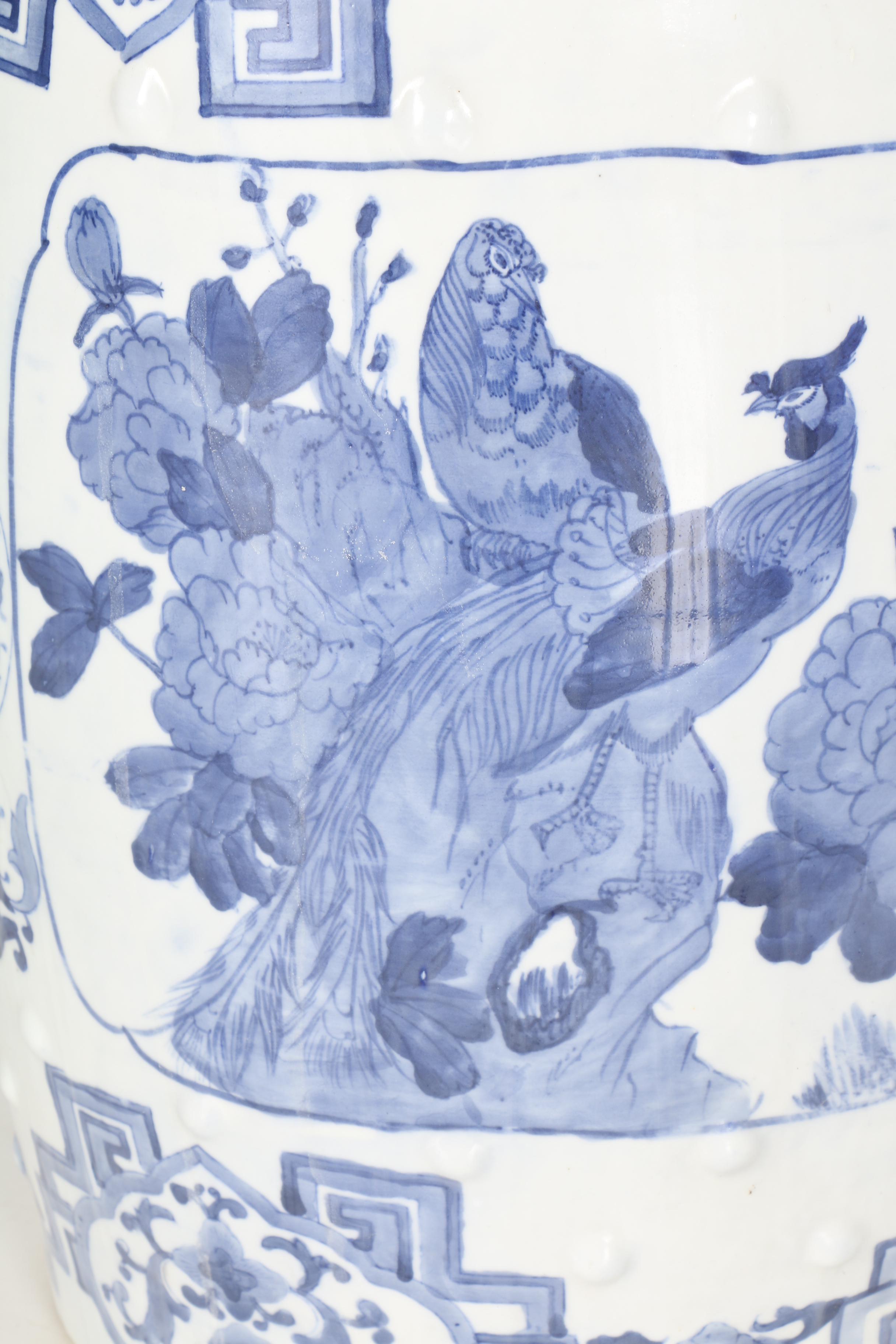 Blue and White Ceramic Plant Stands