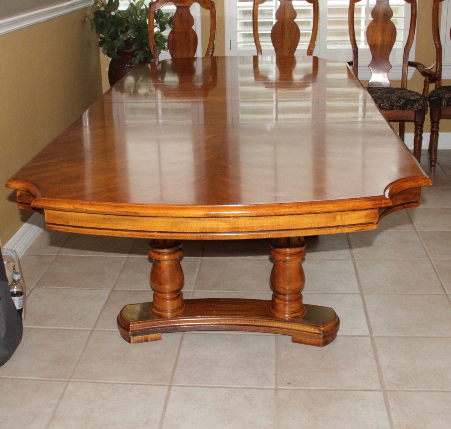 Oak Dining Table with Matched Veneer