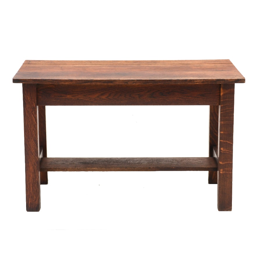 Antique Mission Style Oak Library Table