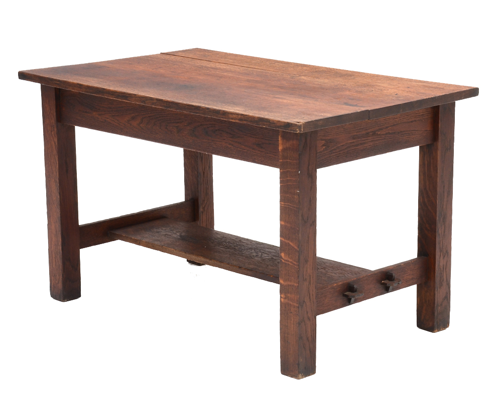 Antique Mission Style Oak Library Table