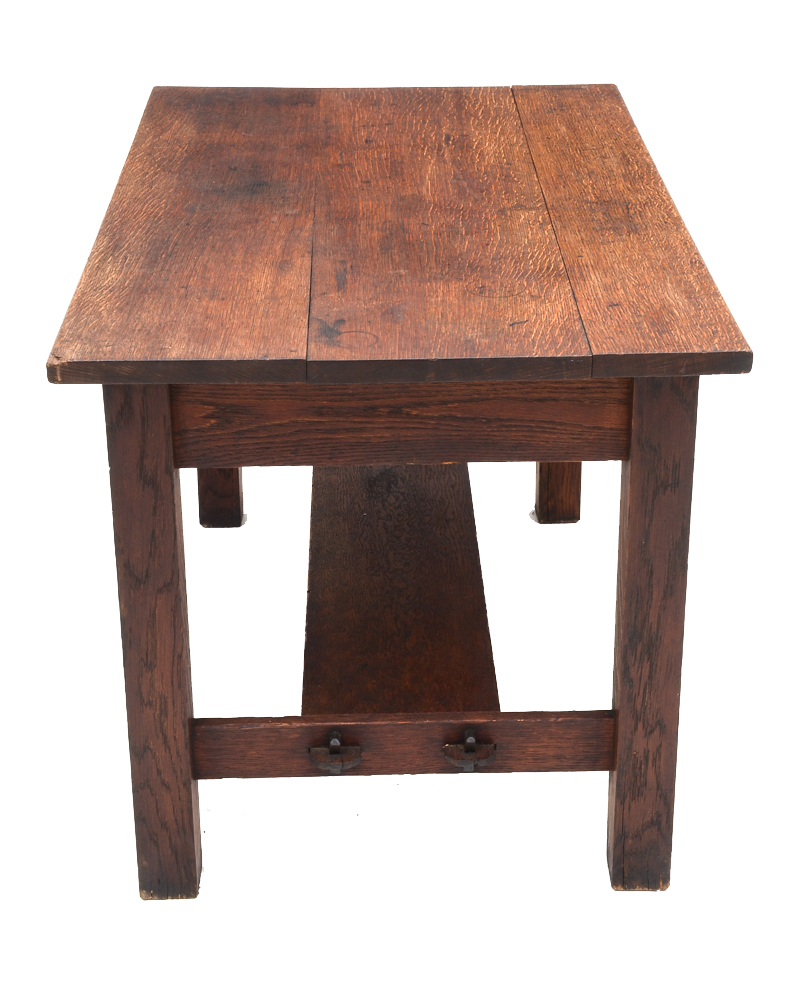 Antique Mission Style Oak Library Table