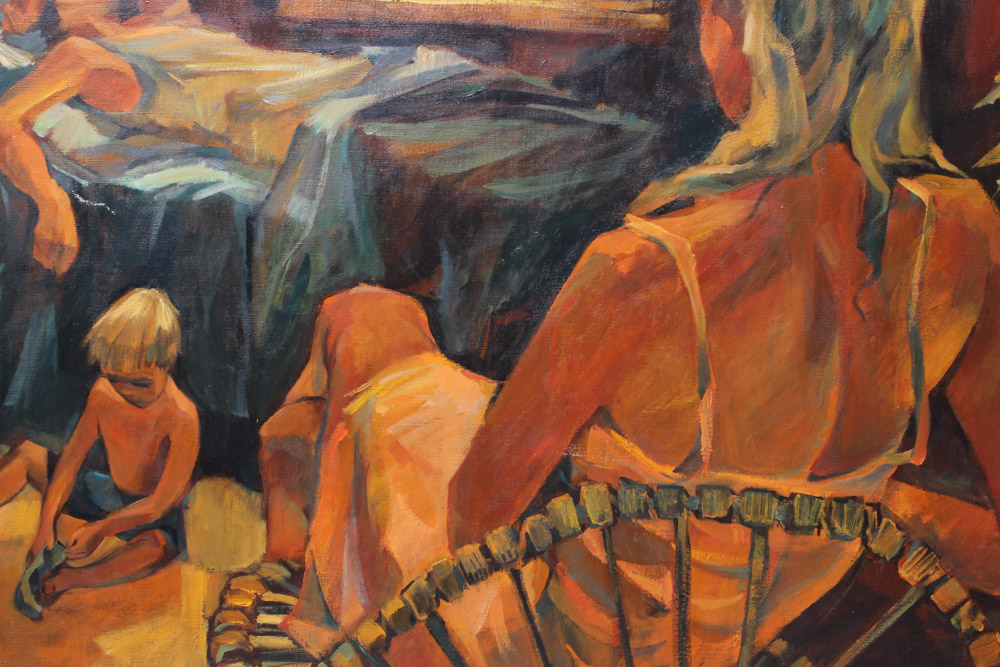 George Michaud Oil Painting on Canvas of Family