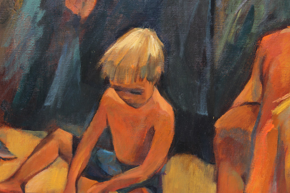 George Michaud Oil Painting on Canvas of Family