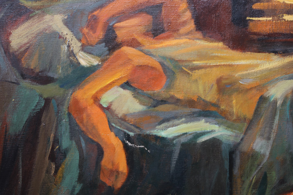 George Michaud Oil Painting on Canvas of Family