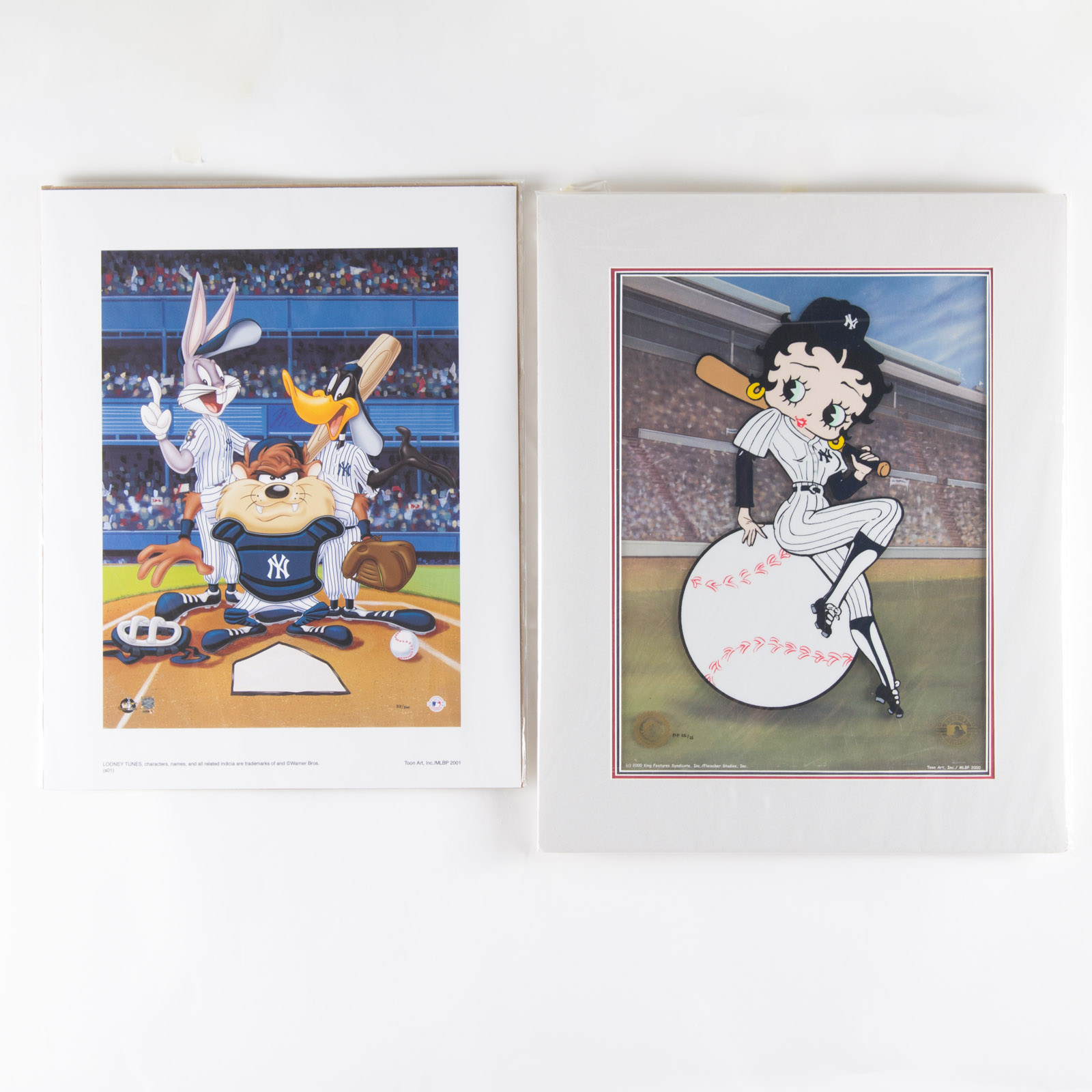 New York Yankees Themed Looney Tunes Lithograph and Sericel