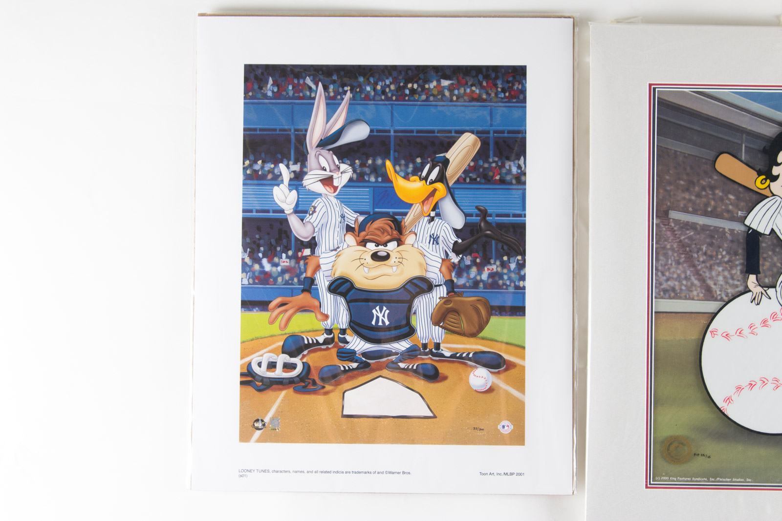 New York Yankees Themed Looney Tunes Lithograph and Sericel