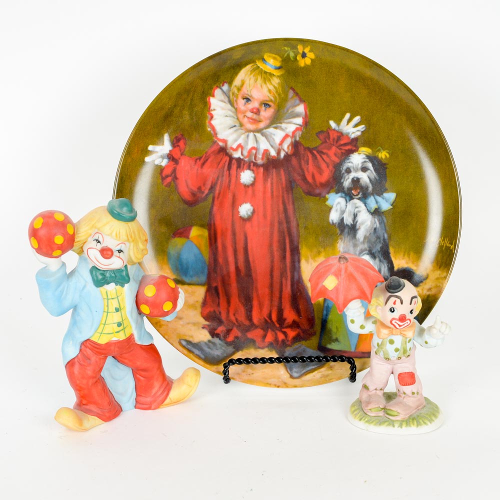 Assortment of Clown Collectibles