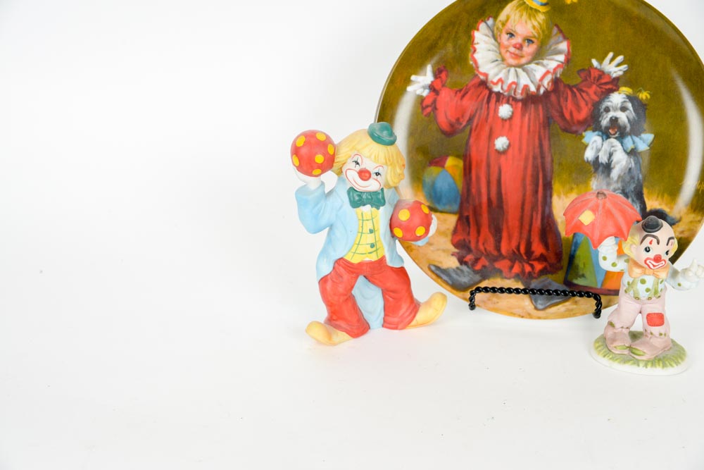 Assortment of Clown Collectibles
