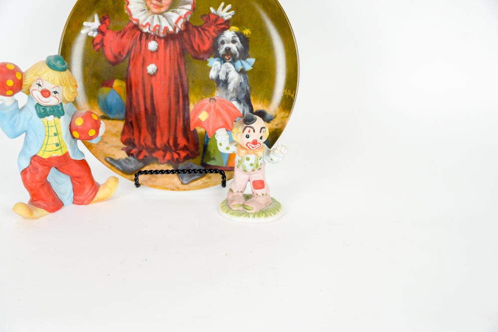 Assortment of Clown Collectibles