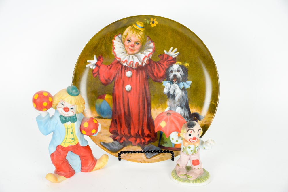 Assortment of Clown Collectibles