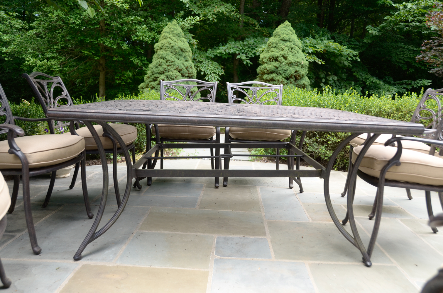 Modern Metal Patio Table and Chairs by Sunbrella