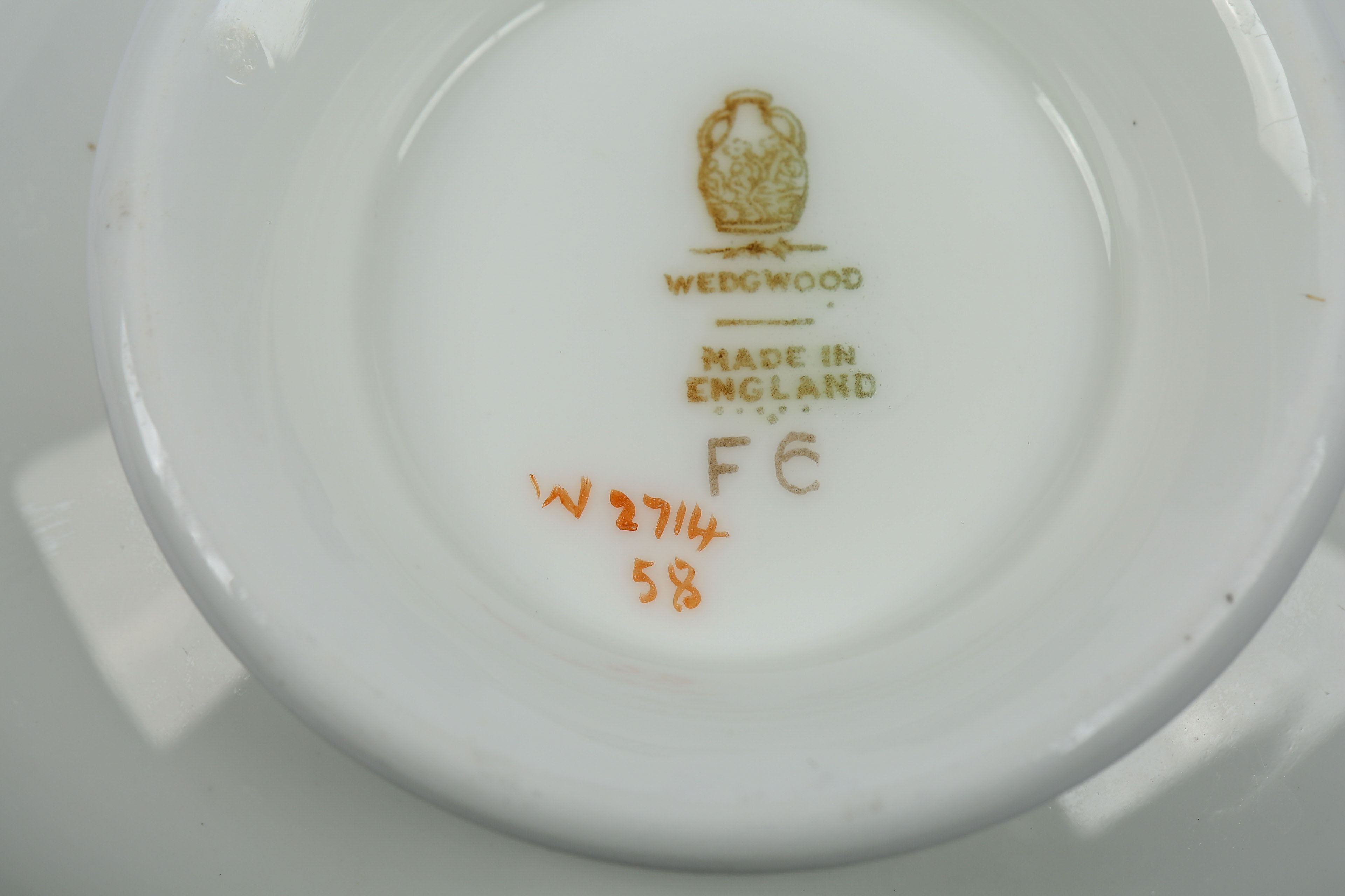 Wedgwood "Florentine" Cream Soup Bowls and Saucers