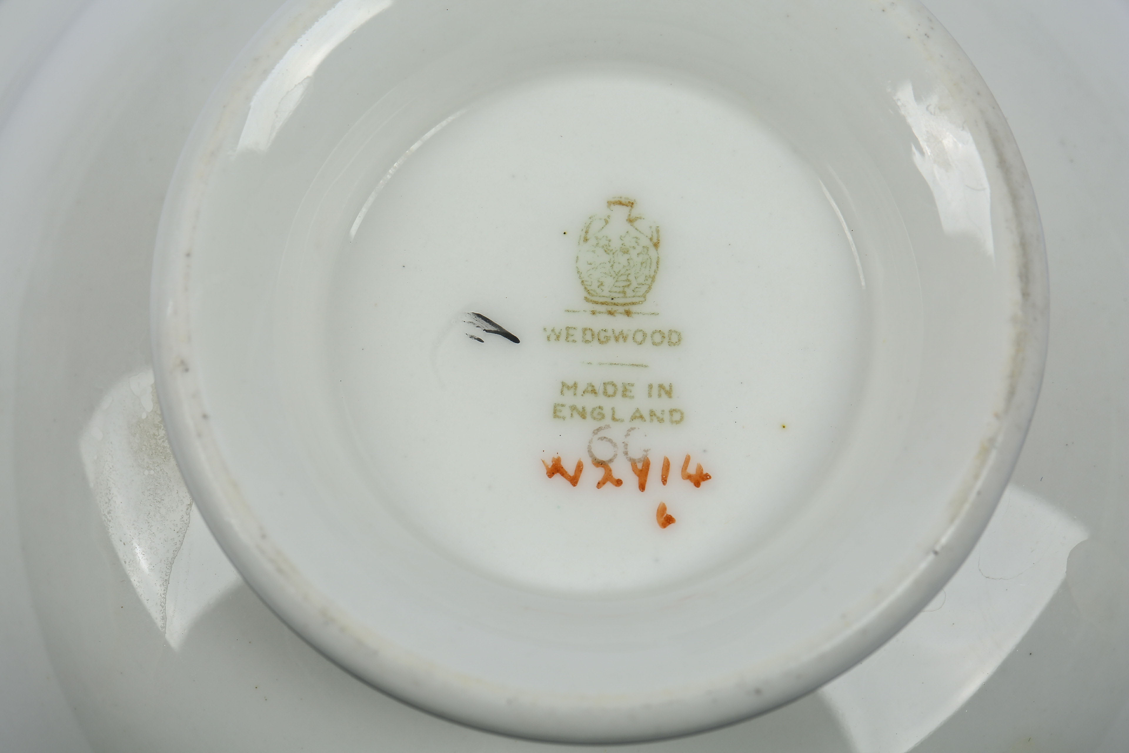 Wedgwood "Florentine" Cream Soup Bowls and Saucers