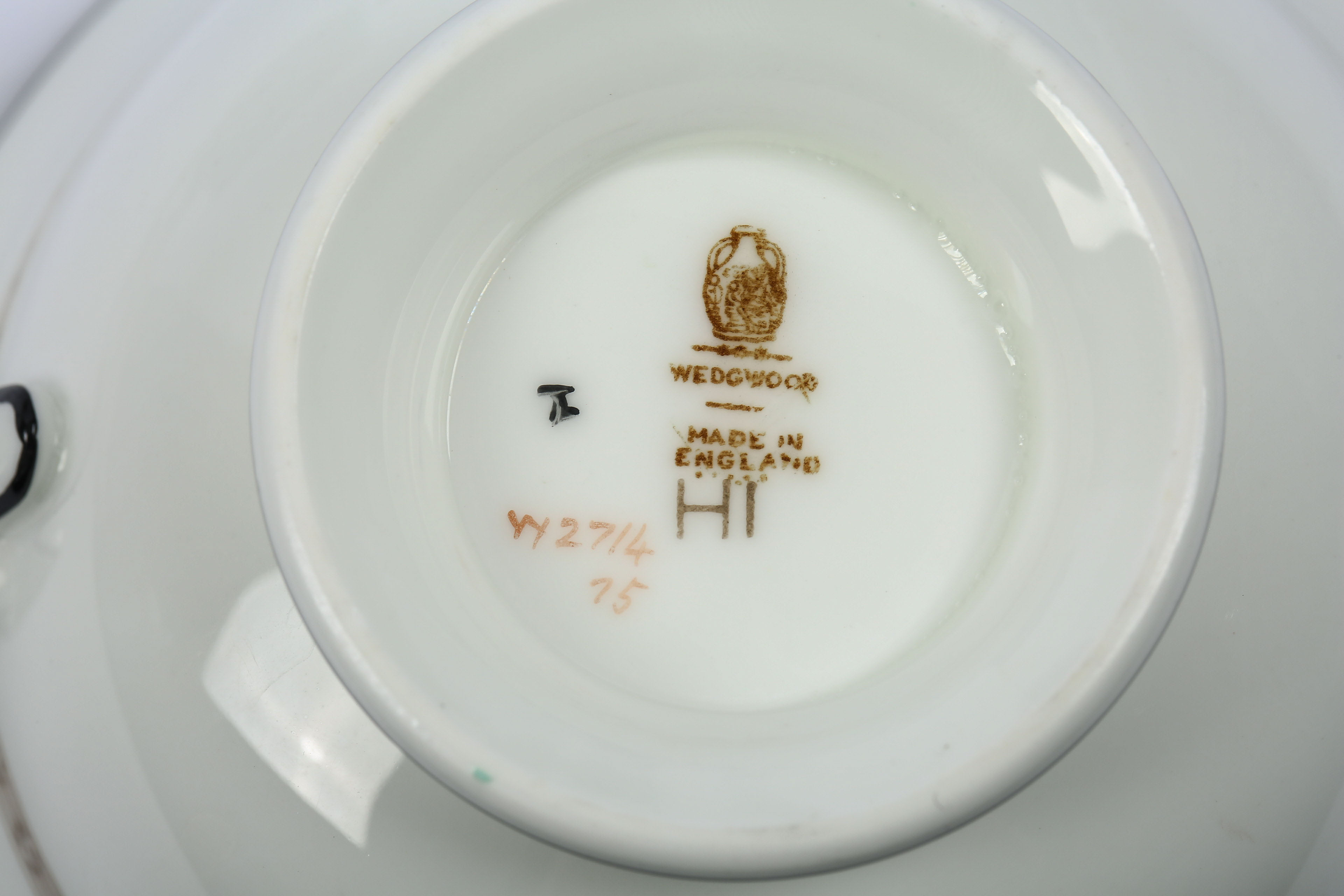 Wedgwood "Florentine" Cream Soup Bowls and Saucers