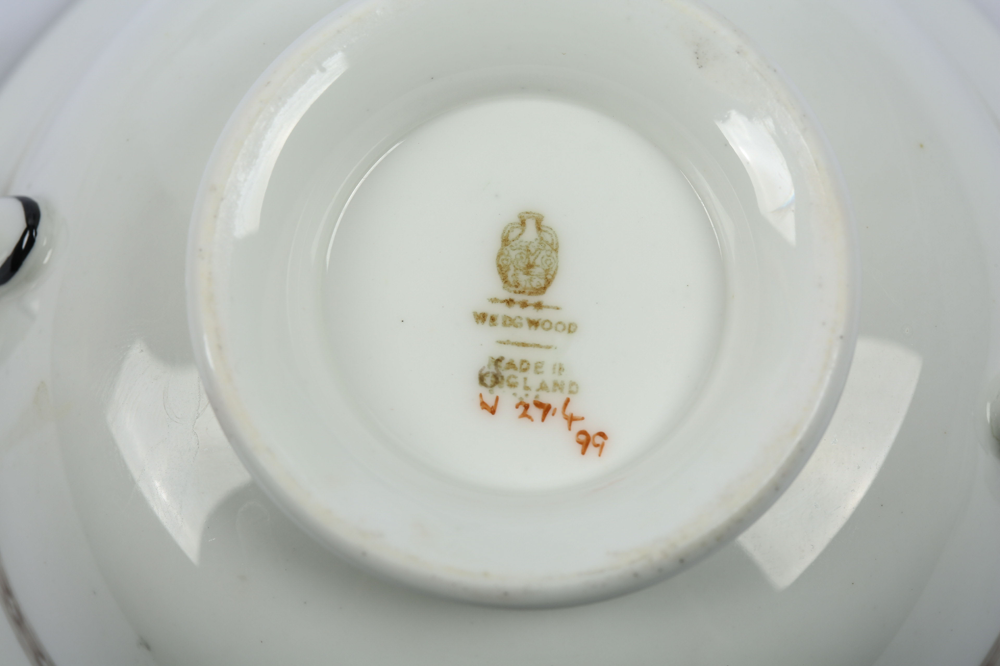 Wedgwood "Florentine" Cream Soup Bowls and Saucers