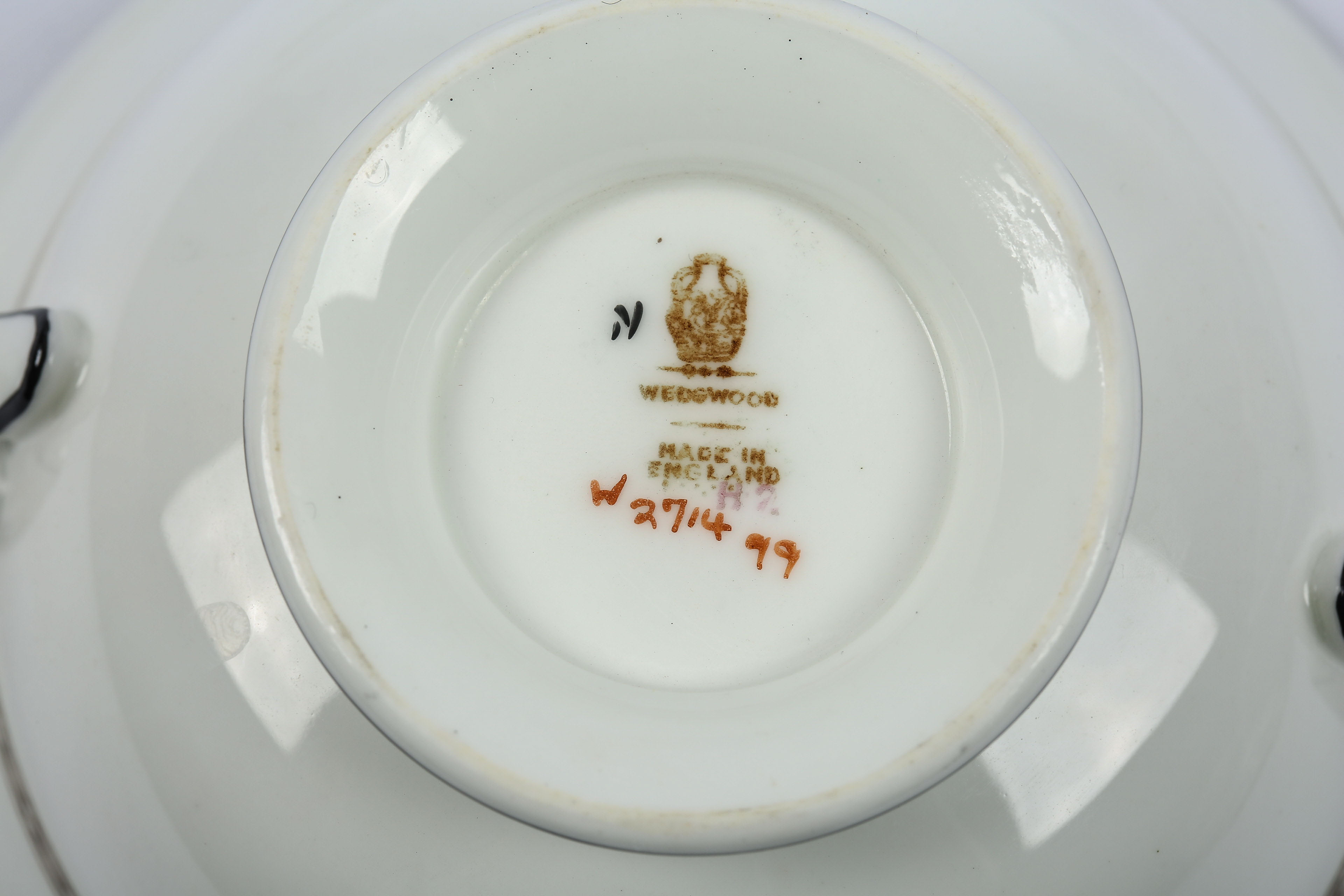 Wedgwood "Florentine" Cream Soup Bowls and Saucers