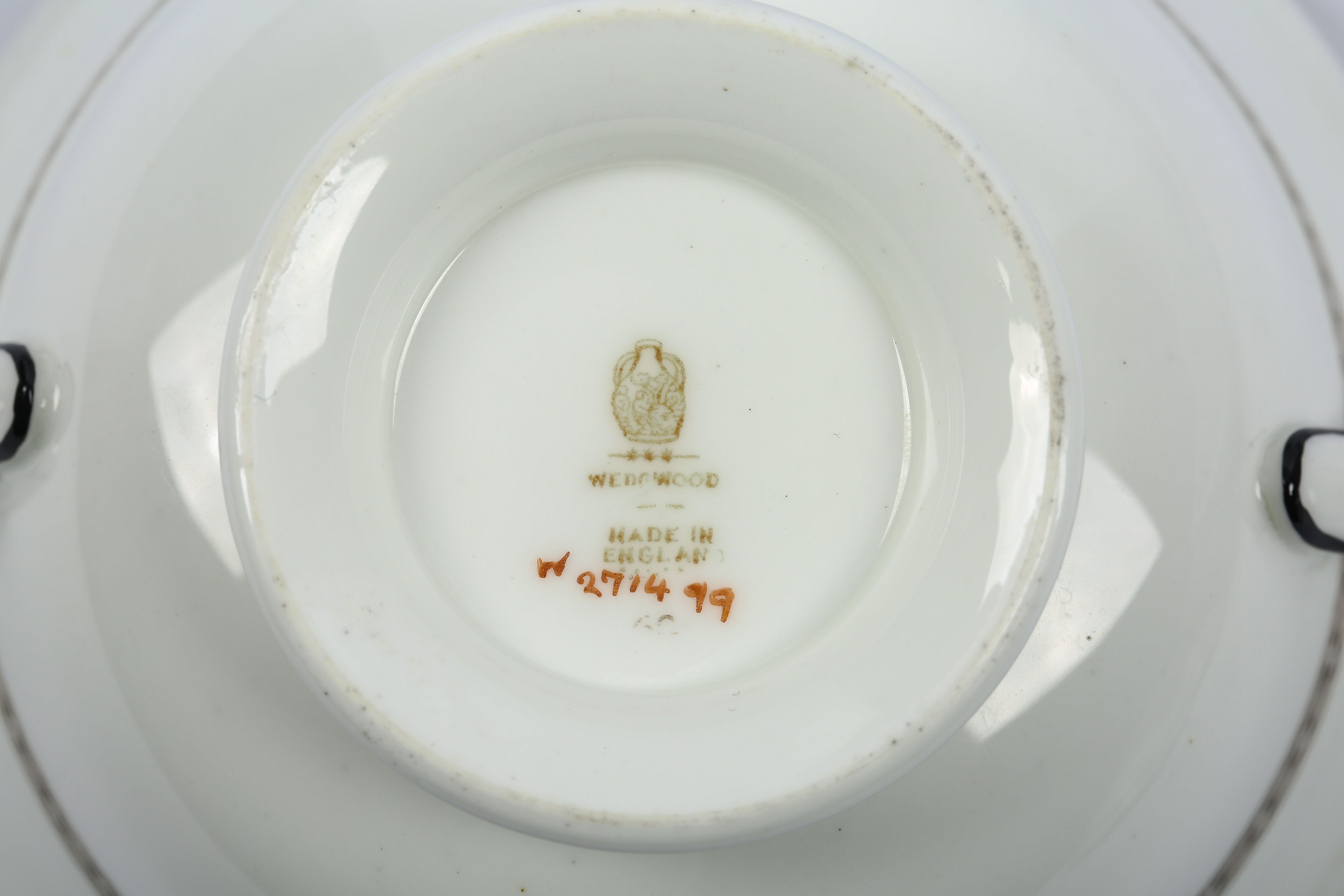 Wedgwood "Florentine" Cream Soup Bowls and Saucers