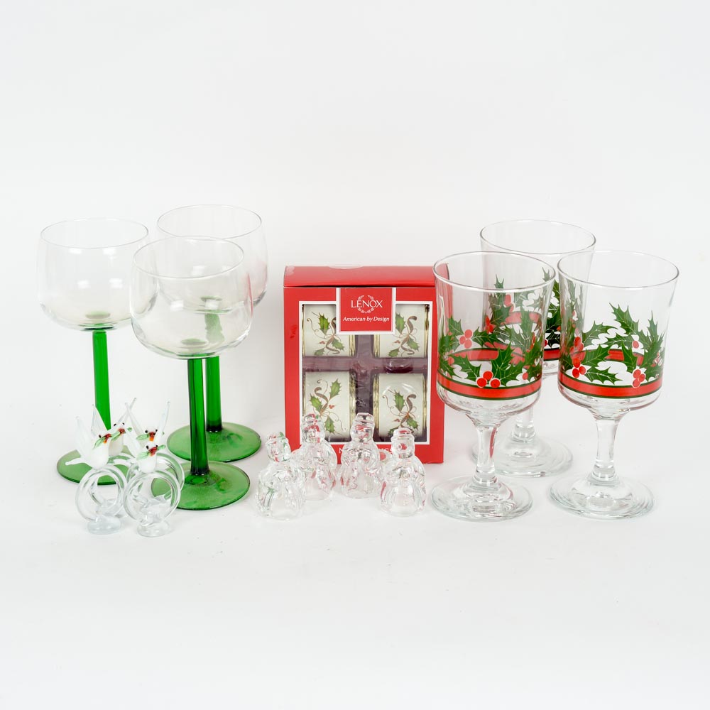 Set of Christmas Glassware