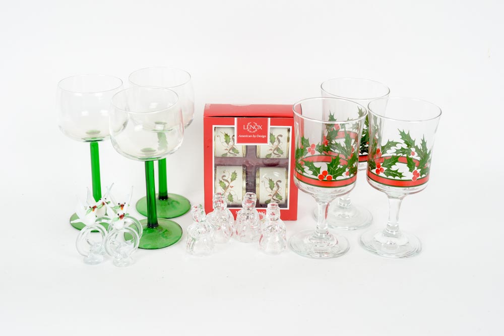 Set of Christmas Glassware