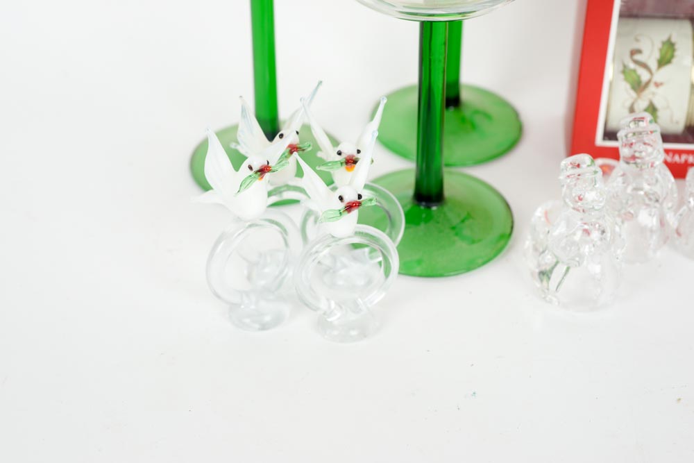 Set of Christmas Glassware