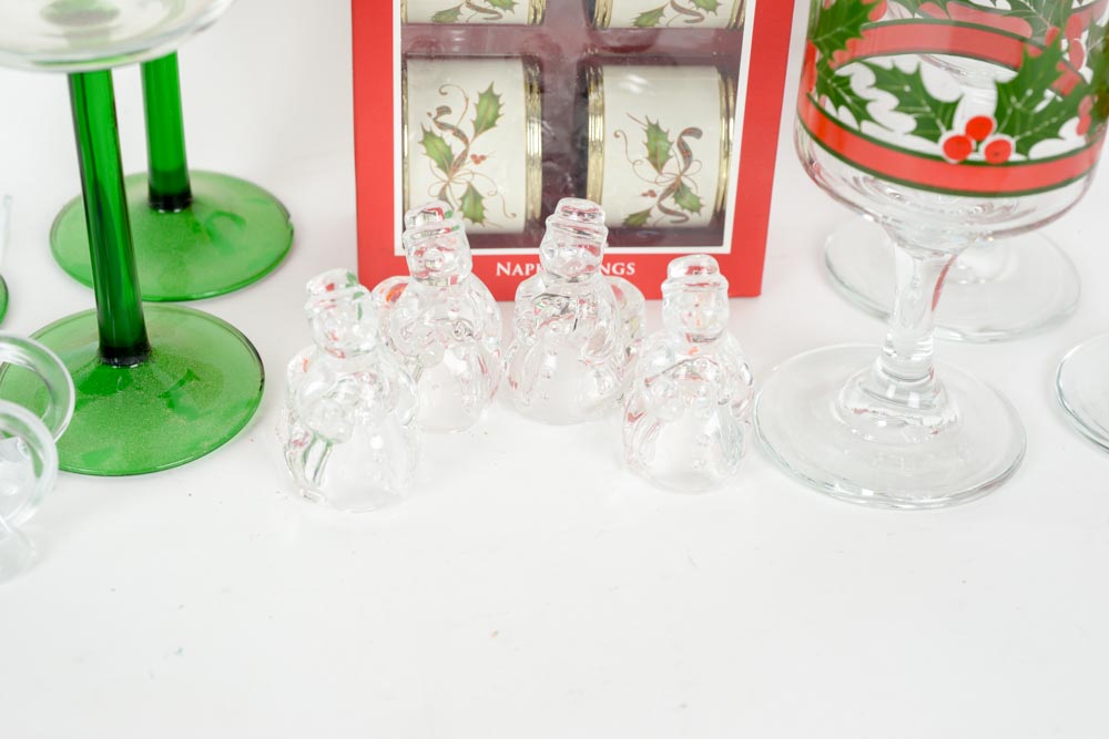 Set of Christmas Glassware