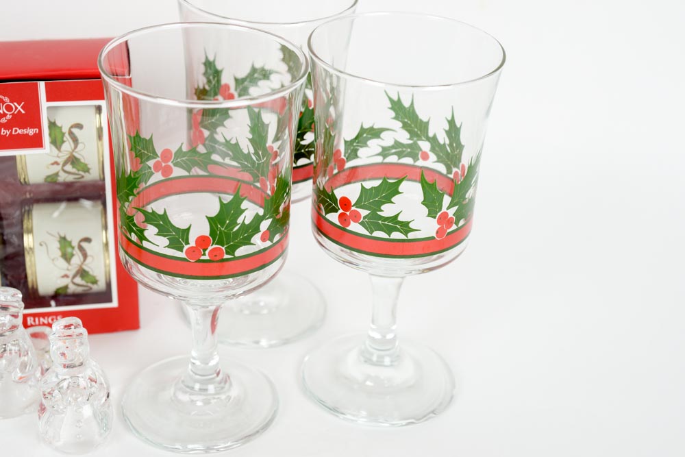 Set of Christmas Glassware