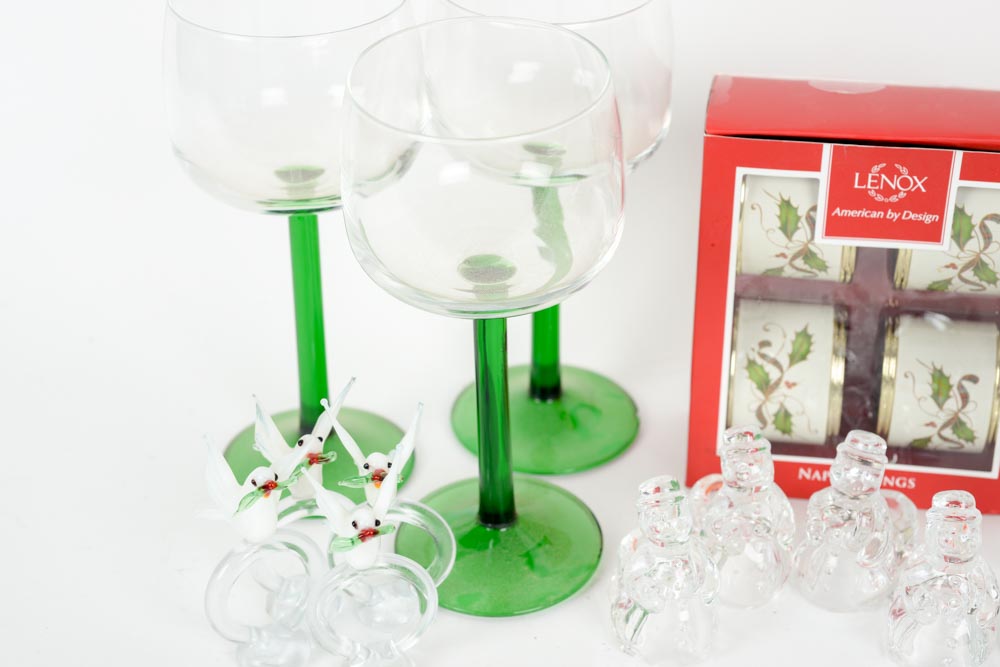 Set of Christmas Glassware